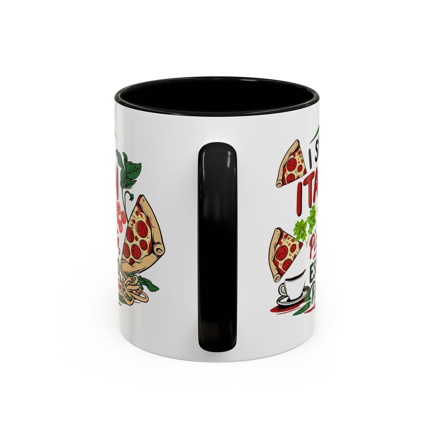 Coffee Mug, Italian Food Lover Gift, Funny Coffee Cup, Kitchen Decor, Espresso Repeat Design, 11oz 15oz Tea Cup, Pizza Pasta Mug, Tomato