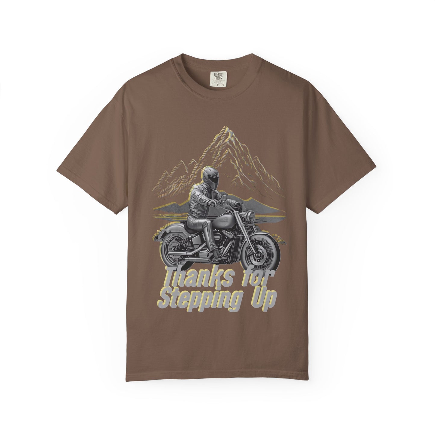 Stepfather Motorcycle T-Shirt, Thanks for Stepping Up, Dad by Heart, Unisex Tee, Father's Day Gift, Stepdad Biker Shirt