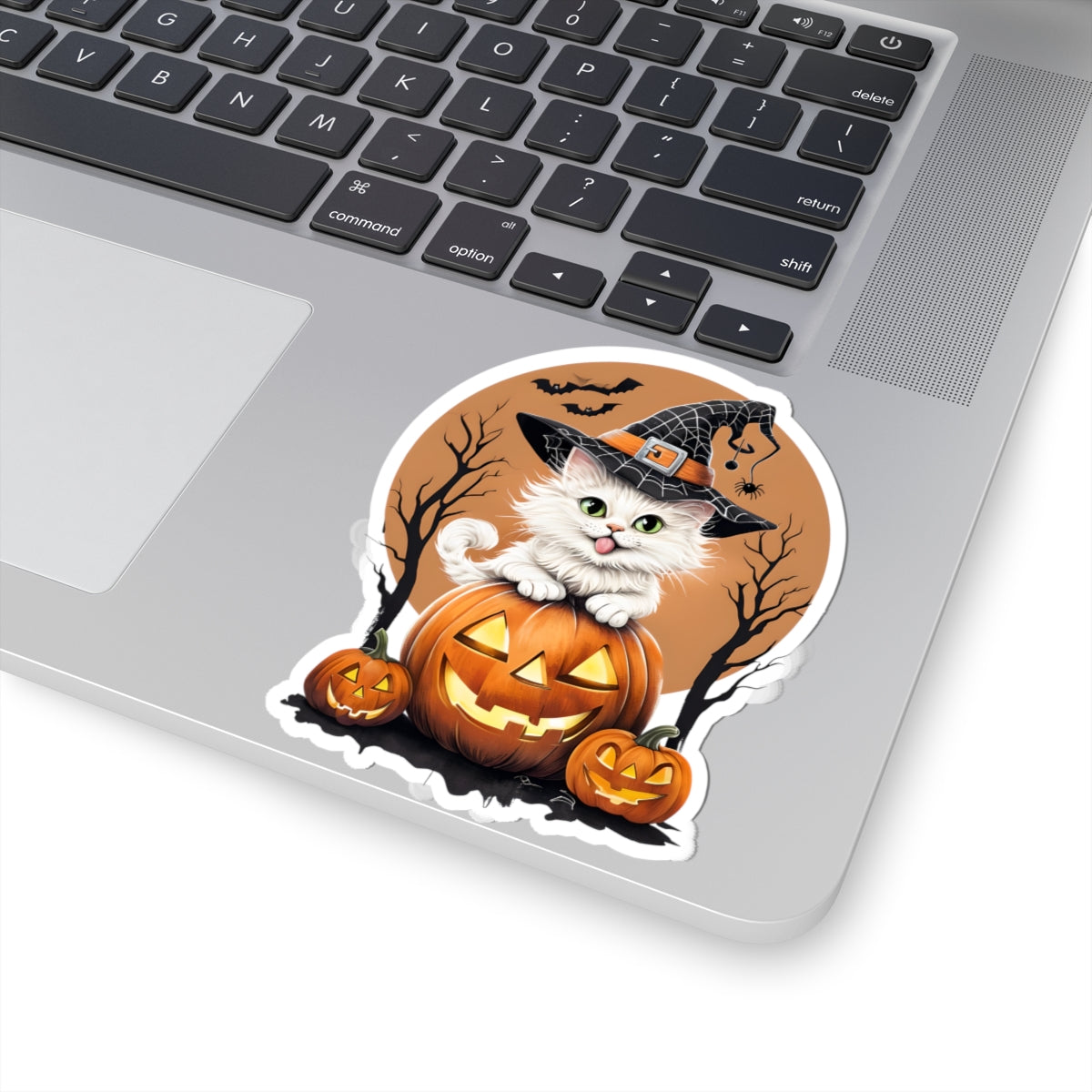 Halloween Cat Stickers, Spooky Witch Hat Pumpkin Decals, Cute Halloween Decorations, Trick or Treat Accessories, Cat Lover Gifts,