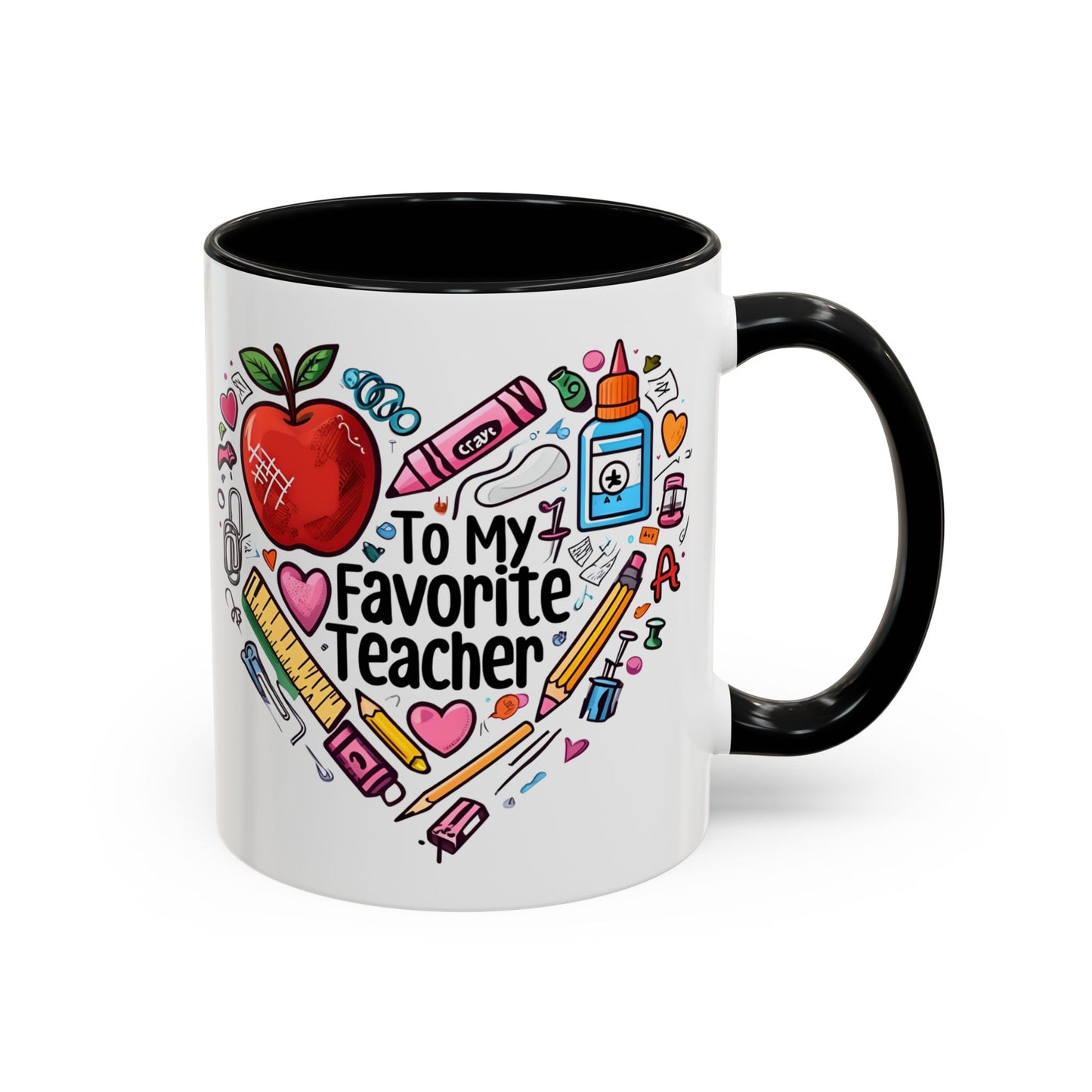 Favorite Teacher Heart Coffee Mug gift for teachers 11 15oz Accent Drinkware teacher Mug