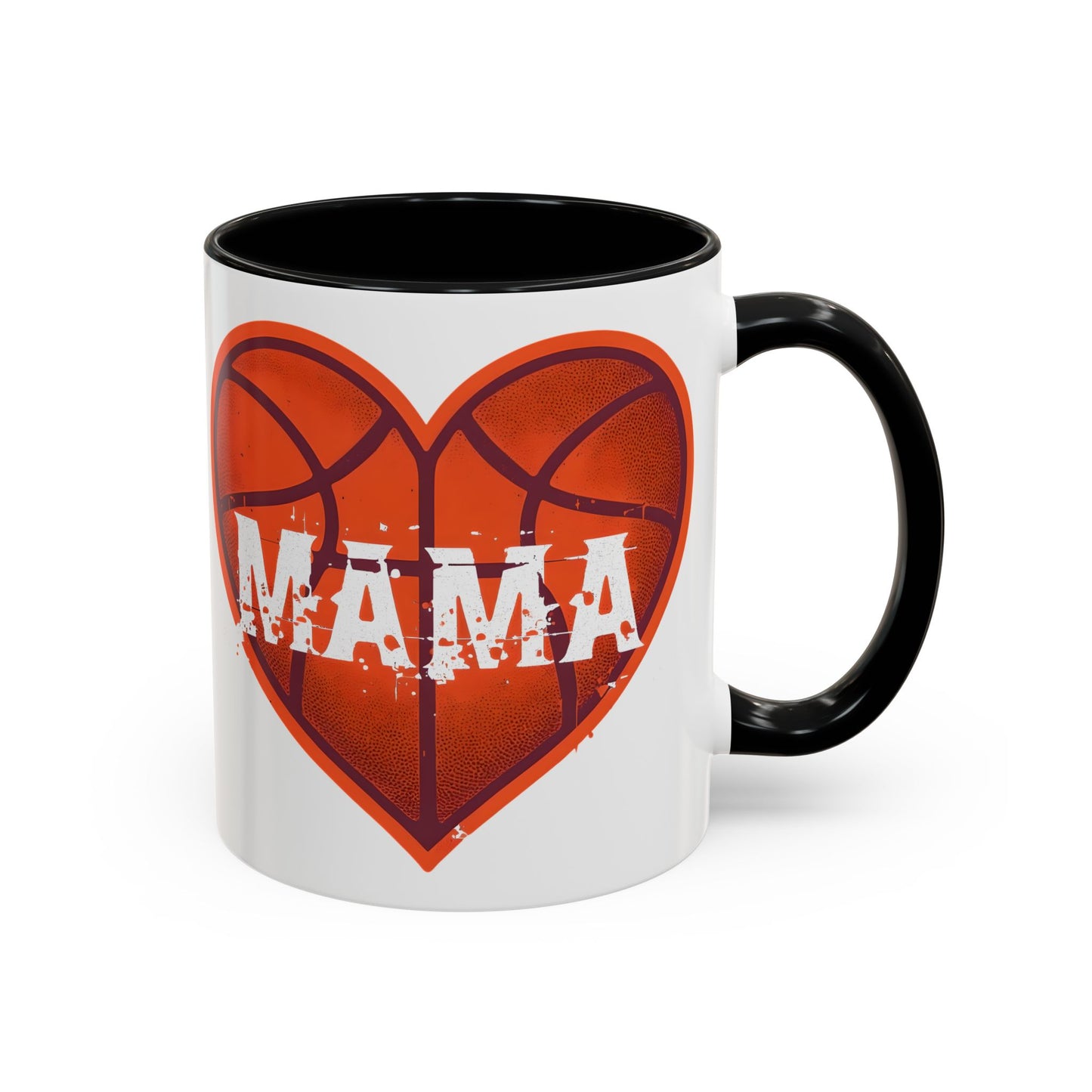 Basketball Mama Coffee Mug | Gift for Sports Moms, Basketball Lovers, Mother's Day, Personalized Mug, Heart Design