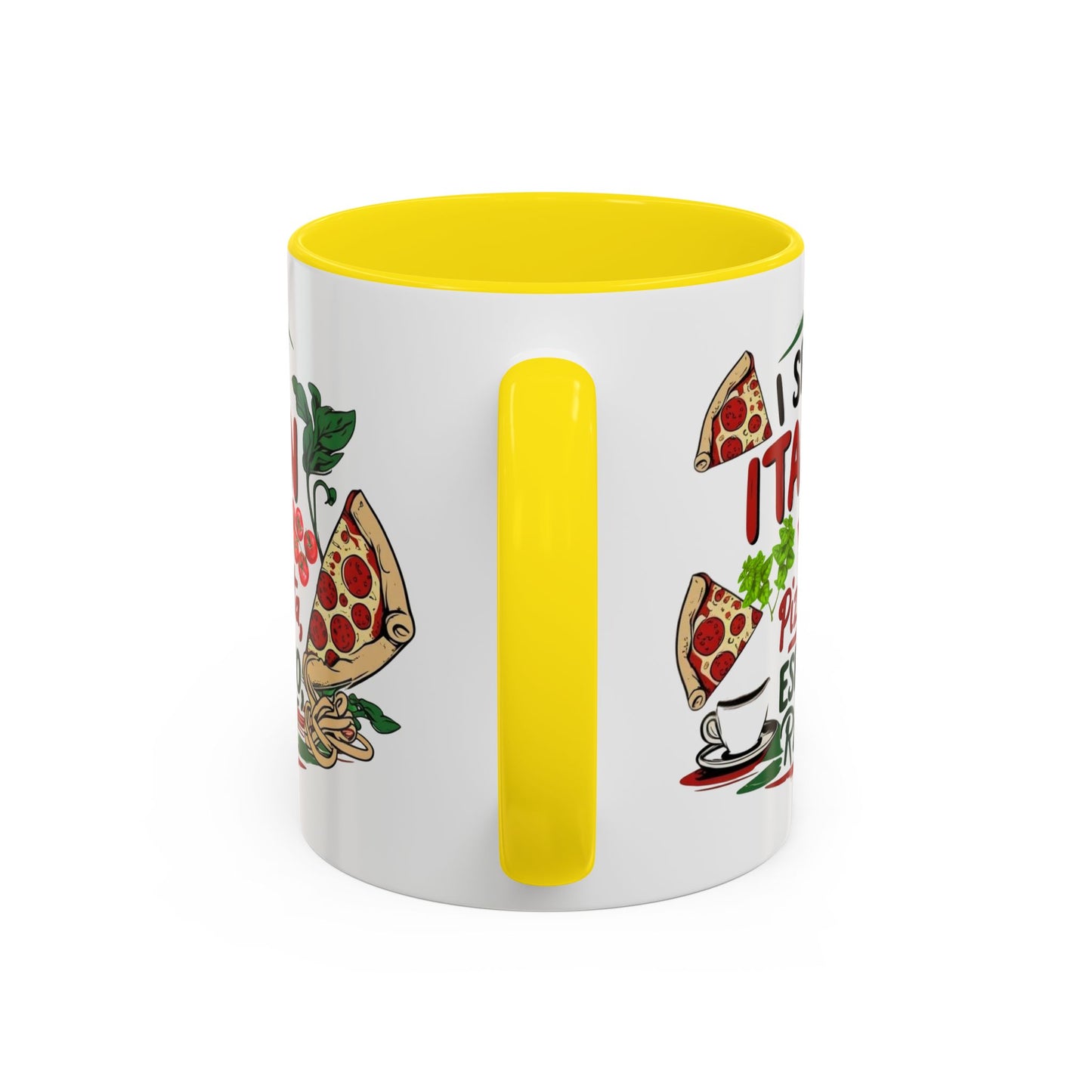 Coffee Mug, Italian Food Lover Gift, Funny Coffee Cup, Kitchen Decor, Espresso Repeat Design, 11oz 15oz Tea Cup, Pizza Pasta Mug, Tomato