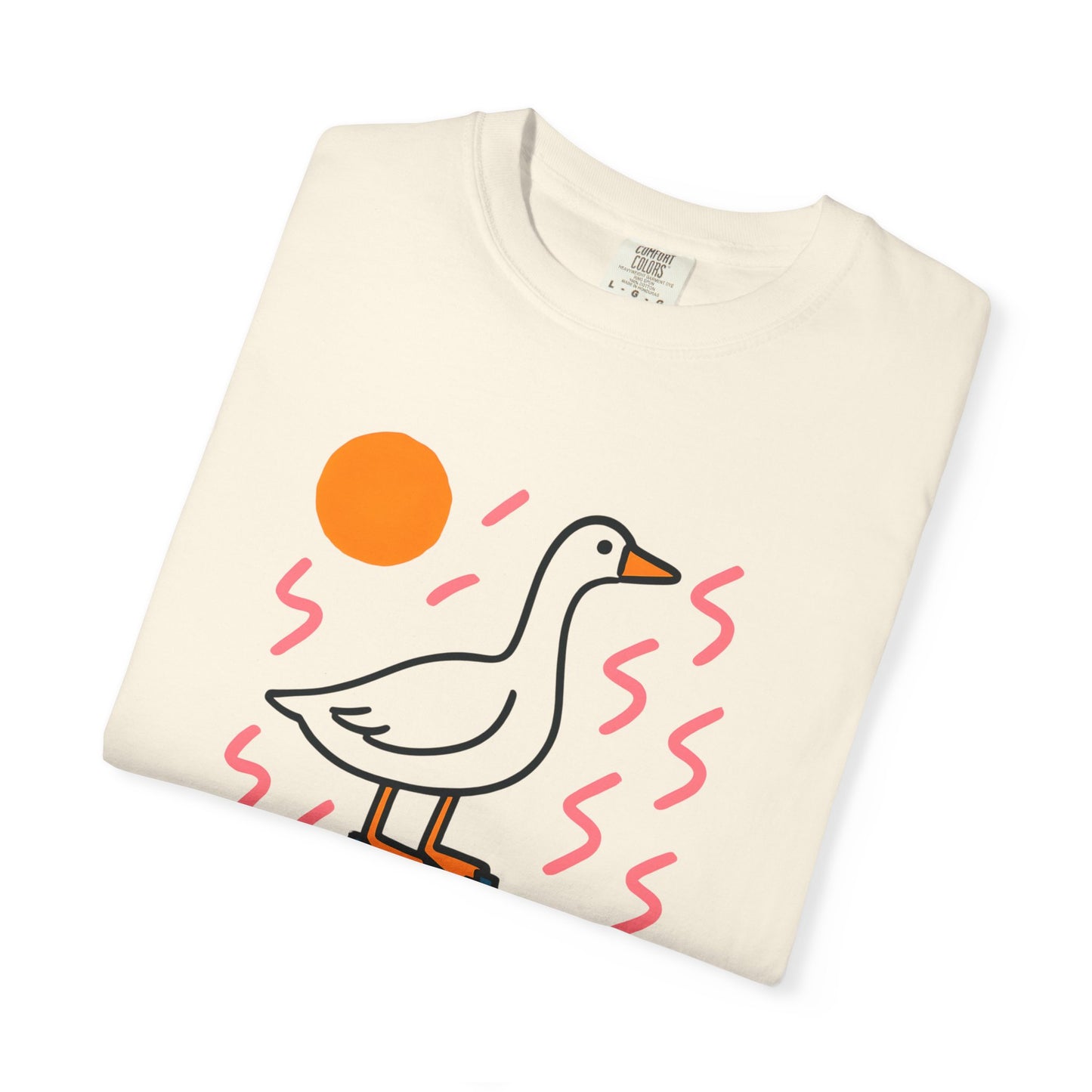 Fun Colors Loose Goose Unisex Garment-Dyed T-shirt, Funny Animal Tee, Casual Top, Vibrant Geese Shirt, Colorful Bird Apparel
