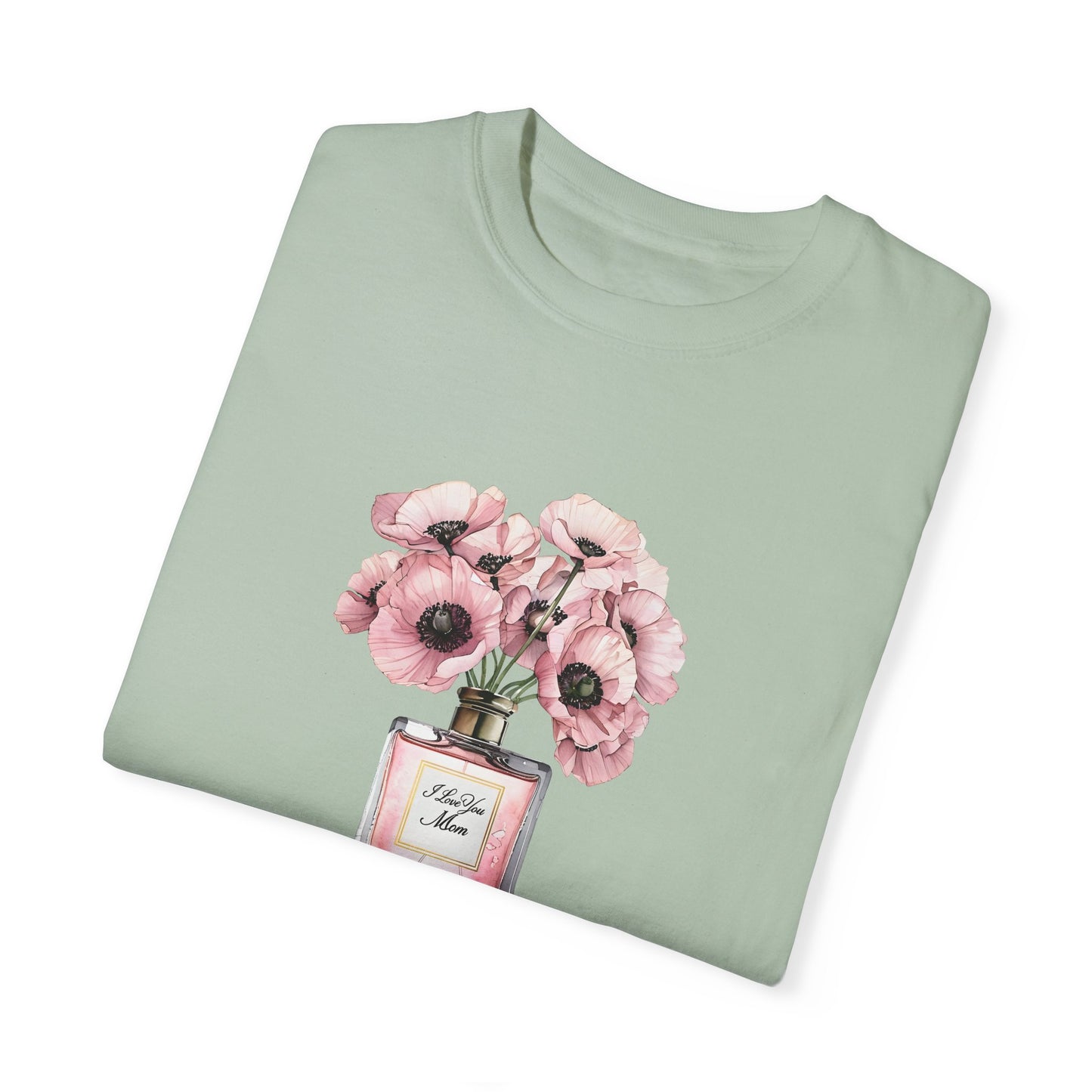 Floral Bouquet T-Shirt with I Love You Mom- Perfect for Moms, Cozy Casual Wear, Gift for Mother's Day, Spring Fashion, Botanical Tee