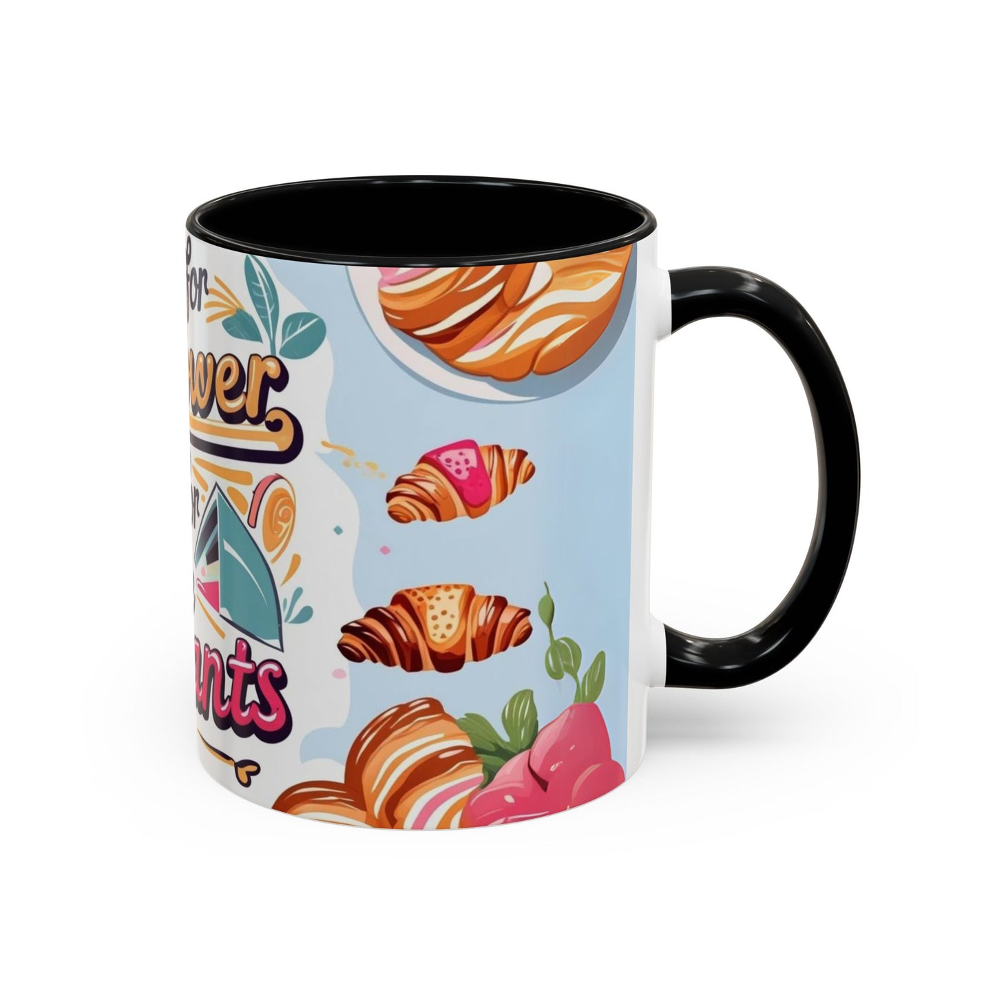 Coffee Mug, Parisian Inspired Quote, Eiffel Tower and Croissants Phrase, French Lover Gift, Travel Souvenir, Paris Vacation Memories Mug,