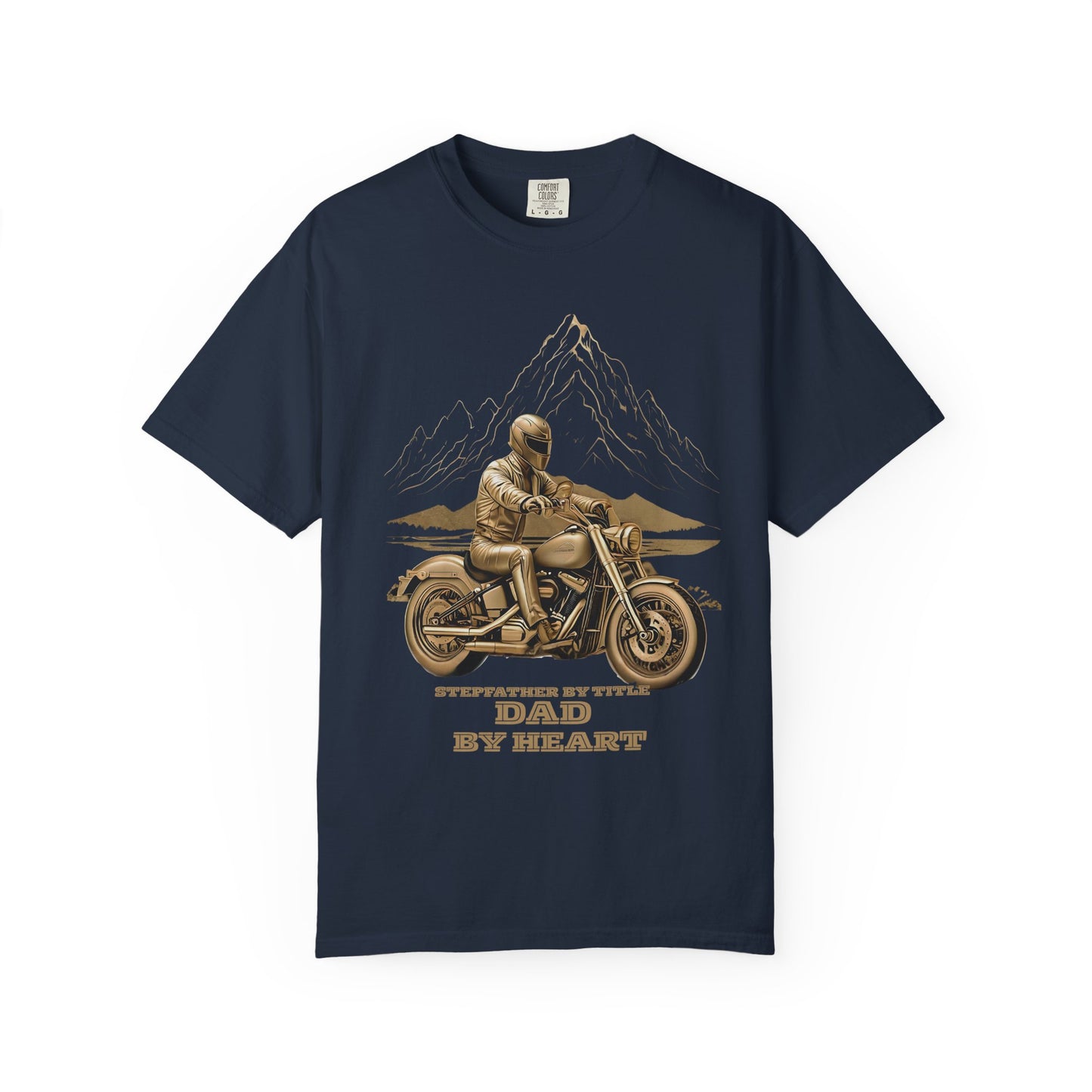 Stepfather Motorcycle T-Shirt, Thanks for Stepping Up, Dad by Heart, Unisex Tee, Father's Day Gift, Stepdad Biker Shirt