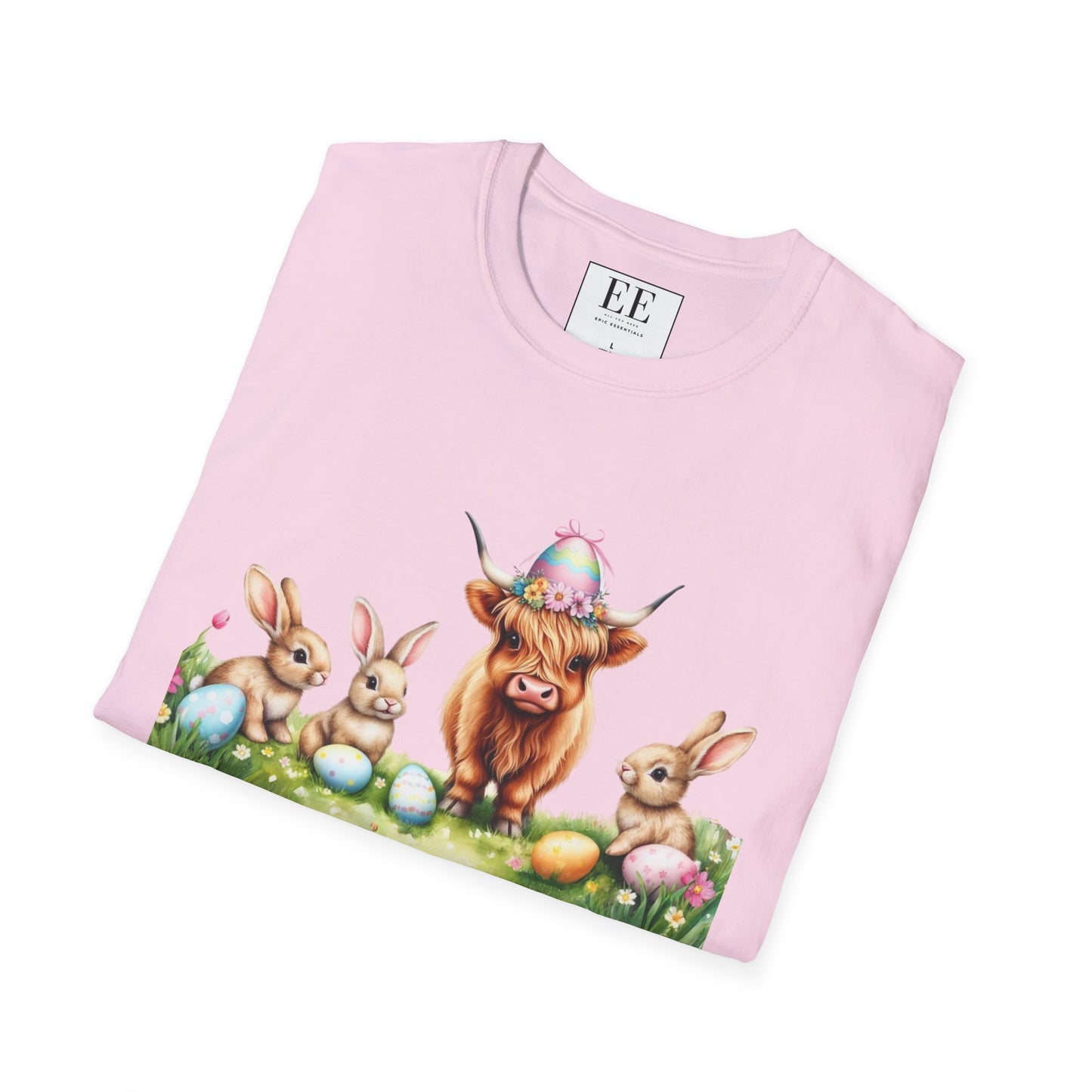 Easter Bunny High-Definition T-Shirt, Celebrate Spring, Cute Animal Tee, Unisex Softstyle Shirt, Perfect for Easter and Spring Festivals