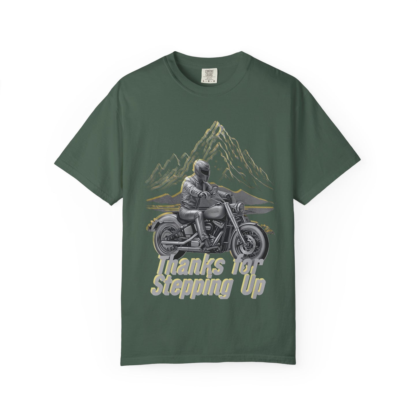 Stepfather Motorcycle T-Shirt, Thanks for Stepping Up, Dad by Heart, Unisex Tee, Father's Day Gift, Stepdad Biker Shirt