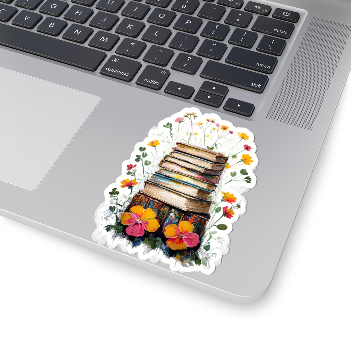 Floral Book Stack Stickers