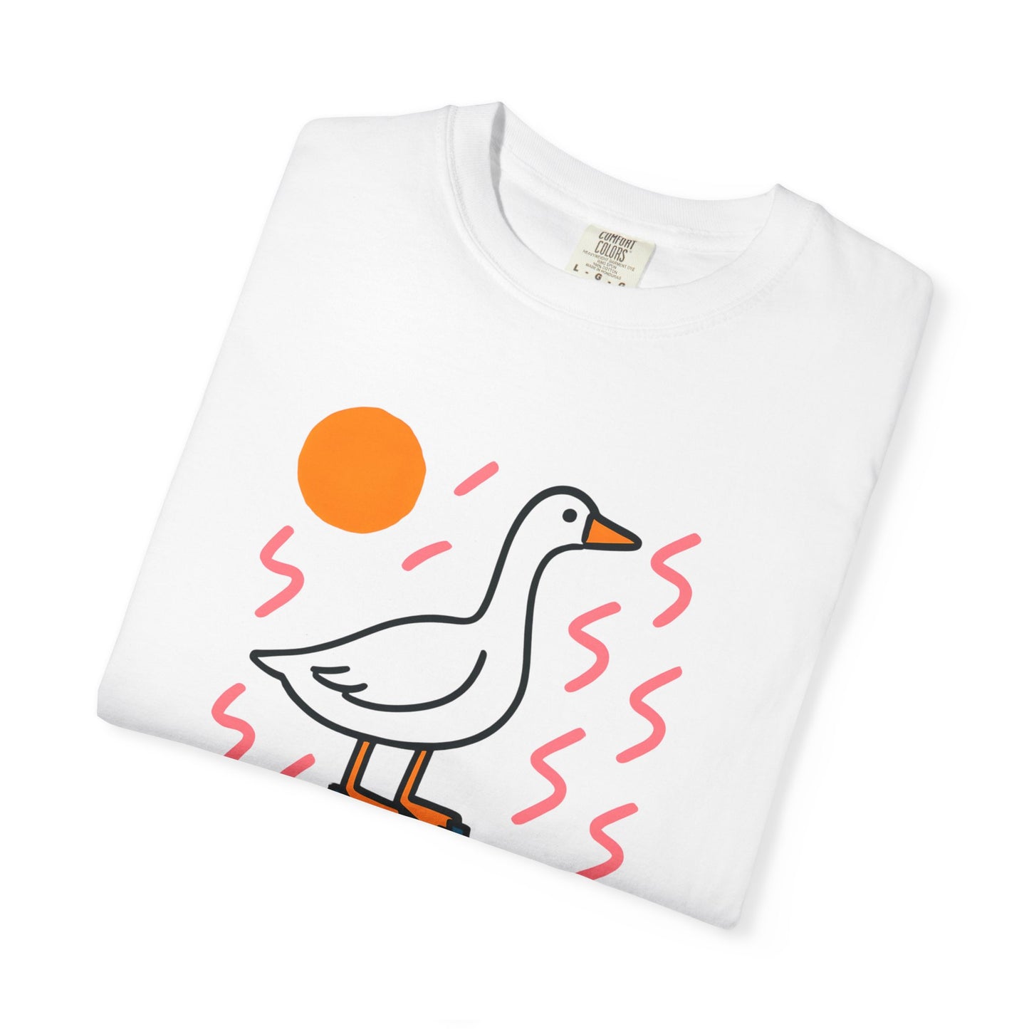 Fun Colors Loose Goose Unisex Garment-Dyed T-shirt, Funny Animal Tee, Casual Top, Vibrant Geese Shirt, Colorful Bird Apparel