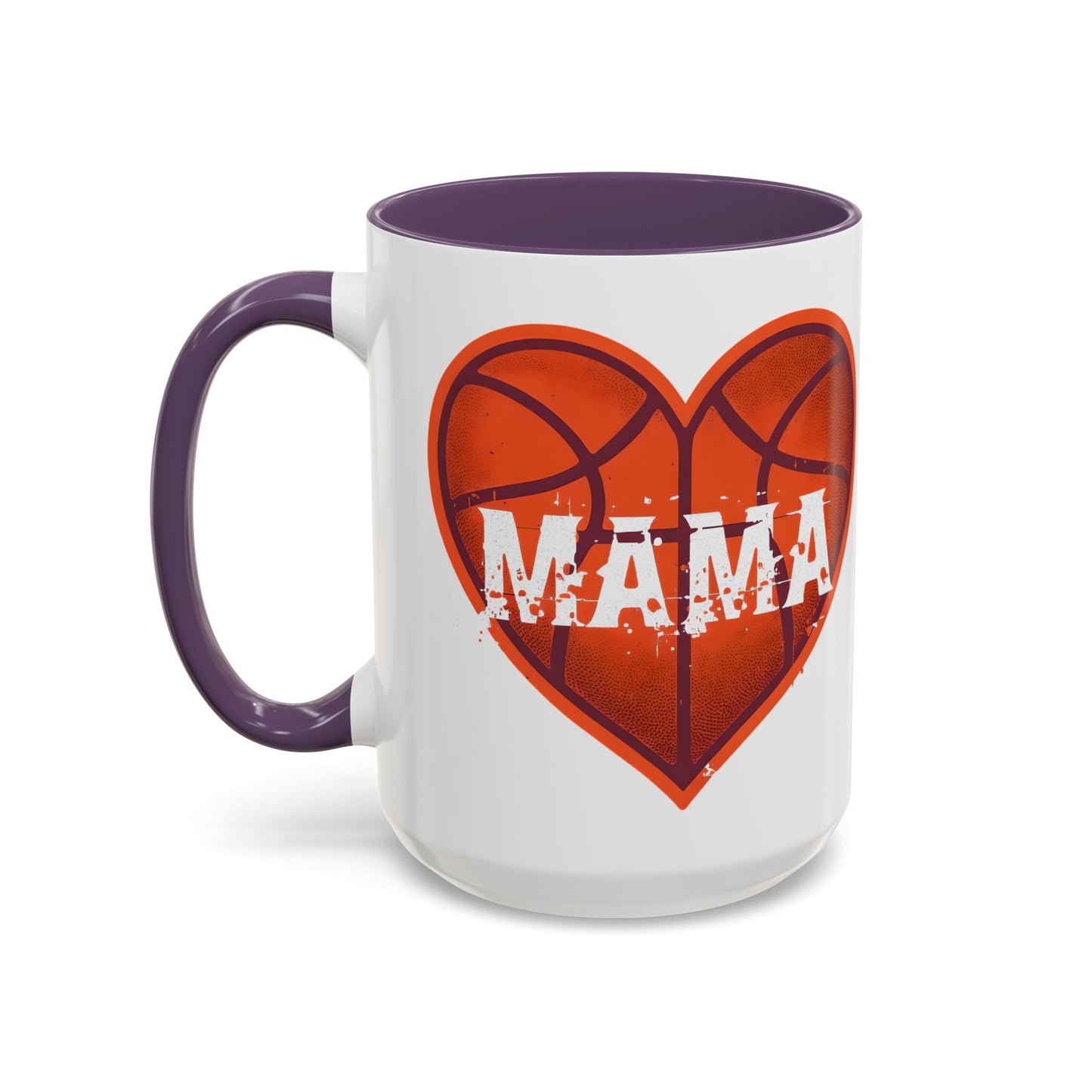 Basketball Mama Coffee Mug | Gift for Sports Moms, Basketball Lovers, Mother's Day, Personalized Mug, Heart Design