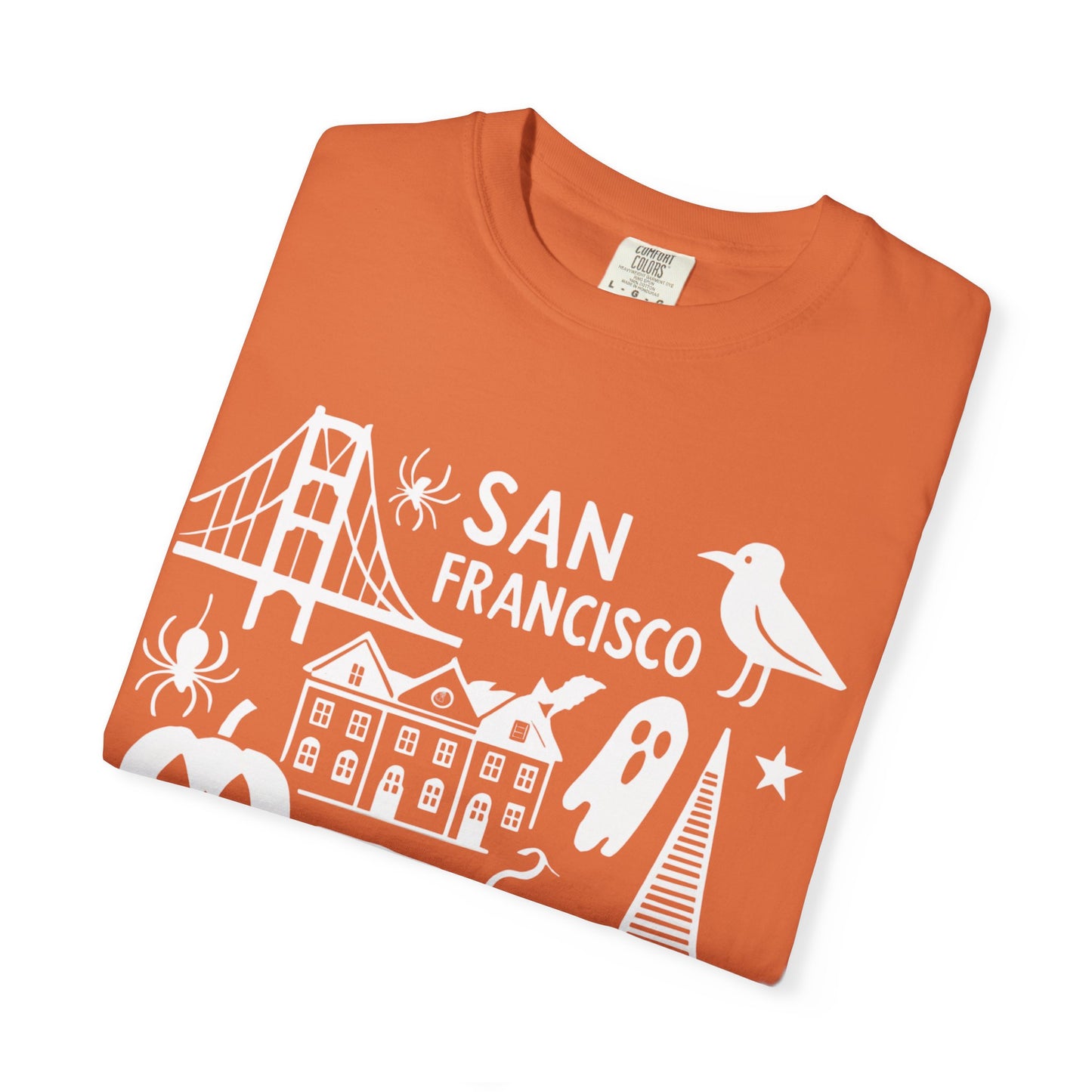 San Francisco Halloween T-Shirt, Unisex Tee, SF Landmarks Graphic Shirt, Holiday Top, Trick or Treat Apparel