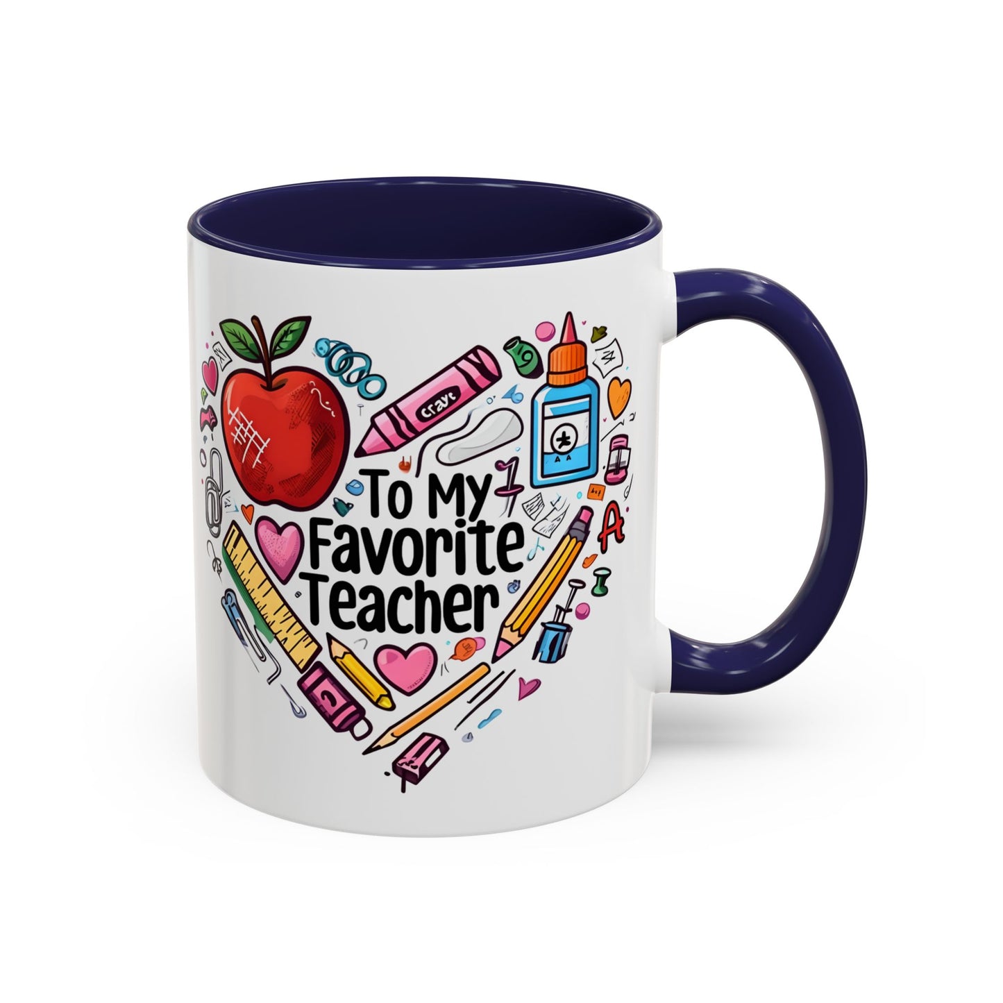 Favorite Teacher Heart Coffee Mug gift for teachers 11 15oz Accent Drinkware teacher Mug