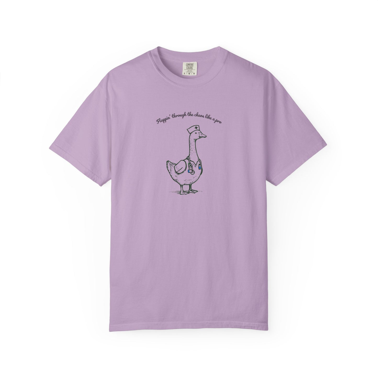 Flappin' Like A Pro Nurse Goose Unisex T-shirt, Phrase Chaos Image Tee, Funny Graphic Shirt