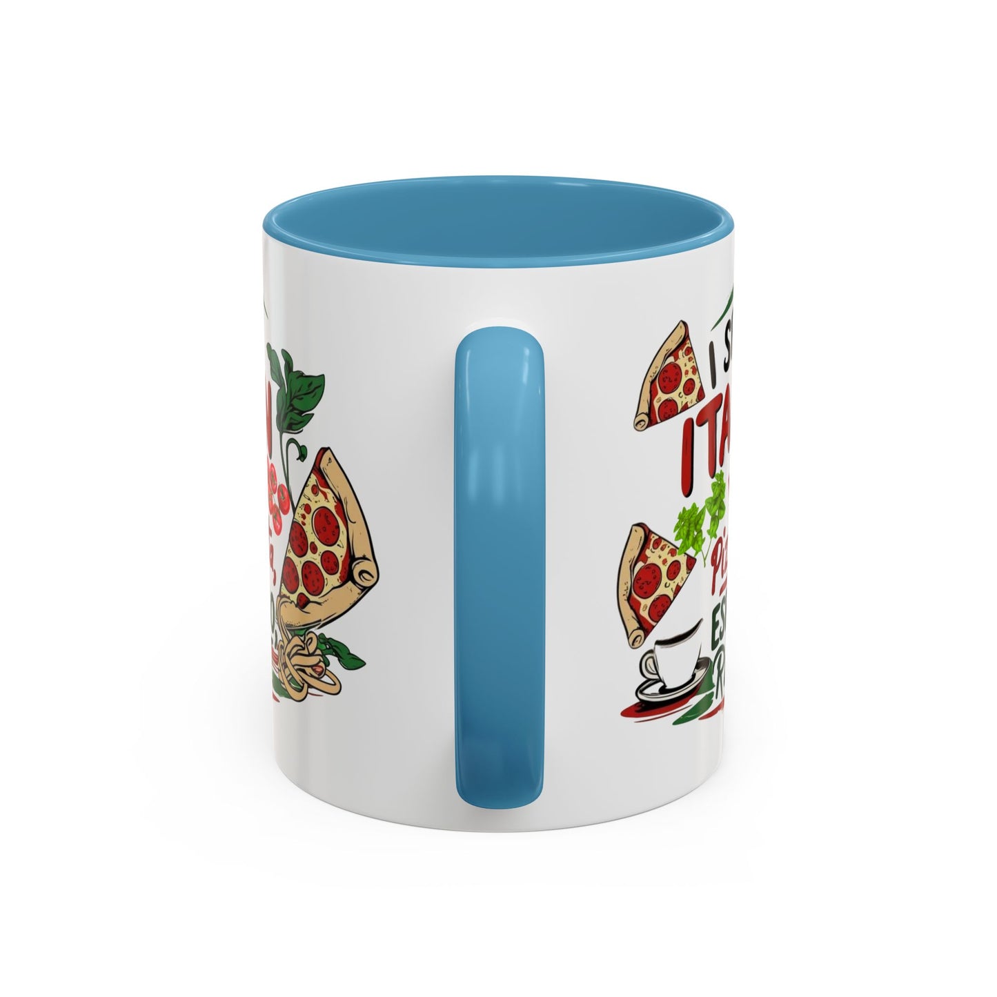 Coffee Mug, Italian Food Lover Gift, Funny Coffee Cup, Kitchen Decor, Espresso Repeat Design, 11oz 15oz Tea Cup, Pizza Pasta Mug, Tomato