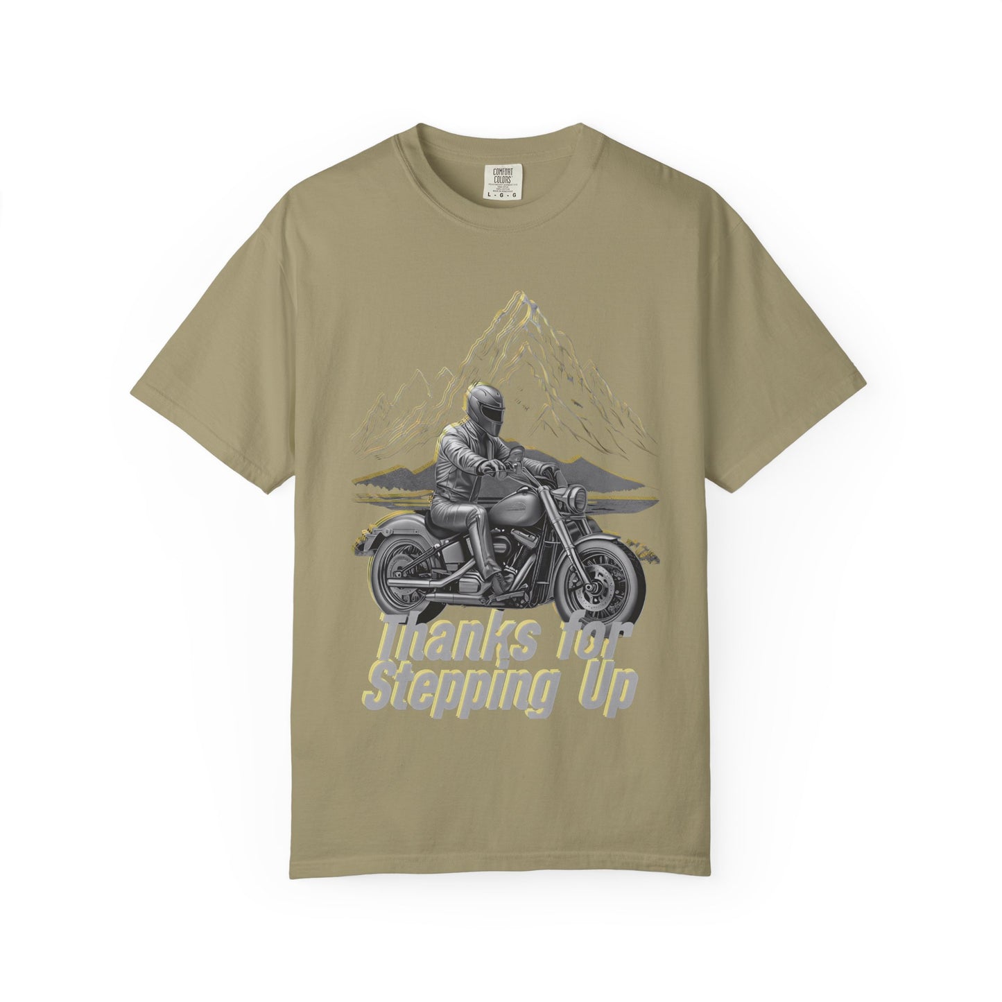 Stepfather Motorcycle T-Shirt, Thanks for Stepping Up, Dad by Heart, Unisex Tee, Father's Day Gift, Stepdad Biker Shirt