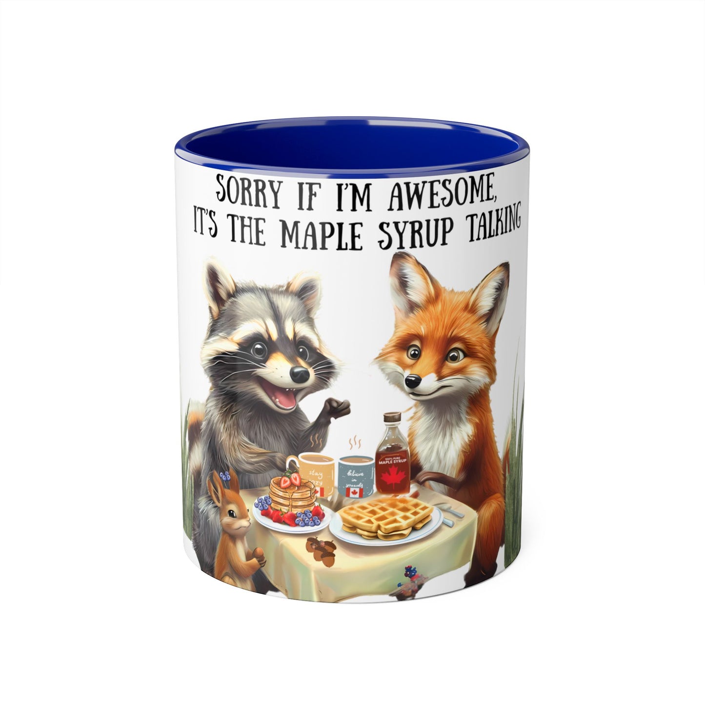 Funny coffee mug featuring Raccoon, Fox, Squirrels, Canadian Coffee Mugs, Cool Gift, coffee lovers, Drink in style