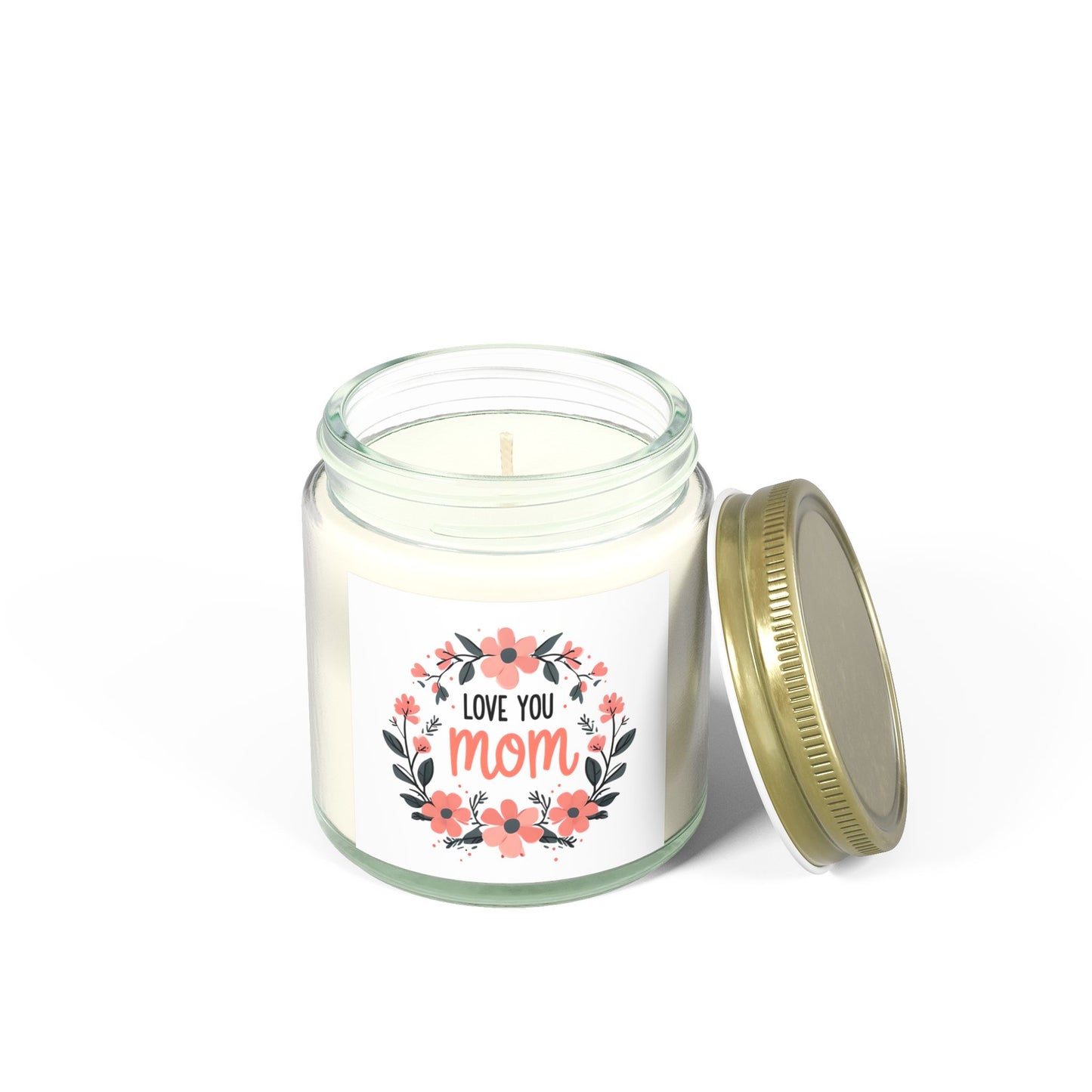 Love You Mom Scented Candle - Coconut Apricot Wax (4oz, 9oz) gift for mother's day