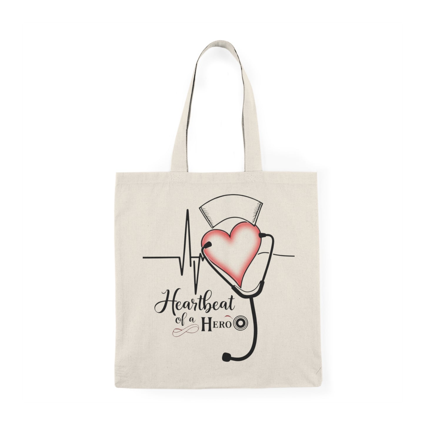 Heartbeat of a Hero Tote Bag | Eco-Friendly Gift for Healthcare Workers, Nurse Appreciation, Medical Student, Everyday Use