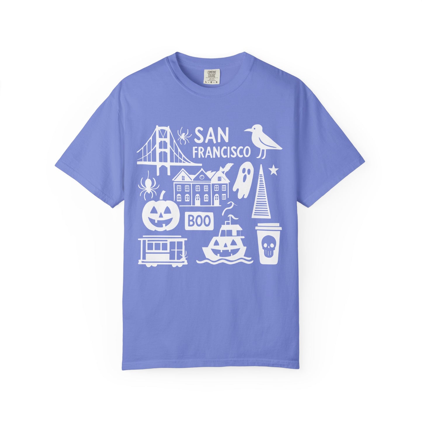 San Francisco Halloween T-Shirt, Unisex Tee, SF Landmarks Graphic Shirt, Holiday Top, Trick or Treat Apparel