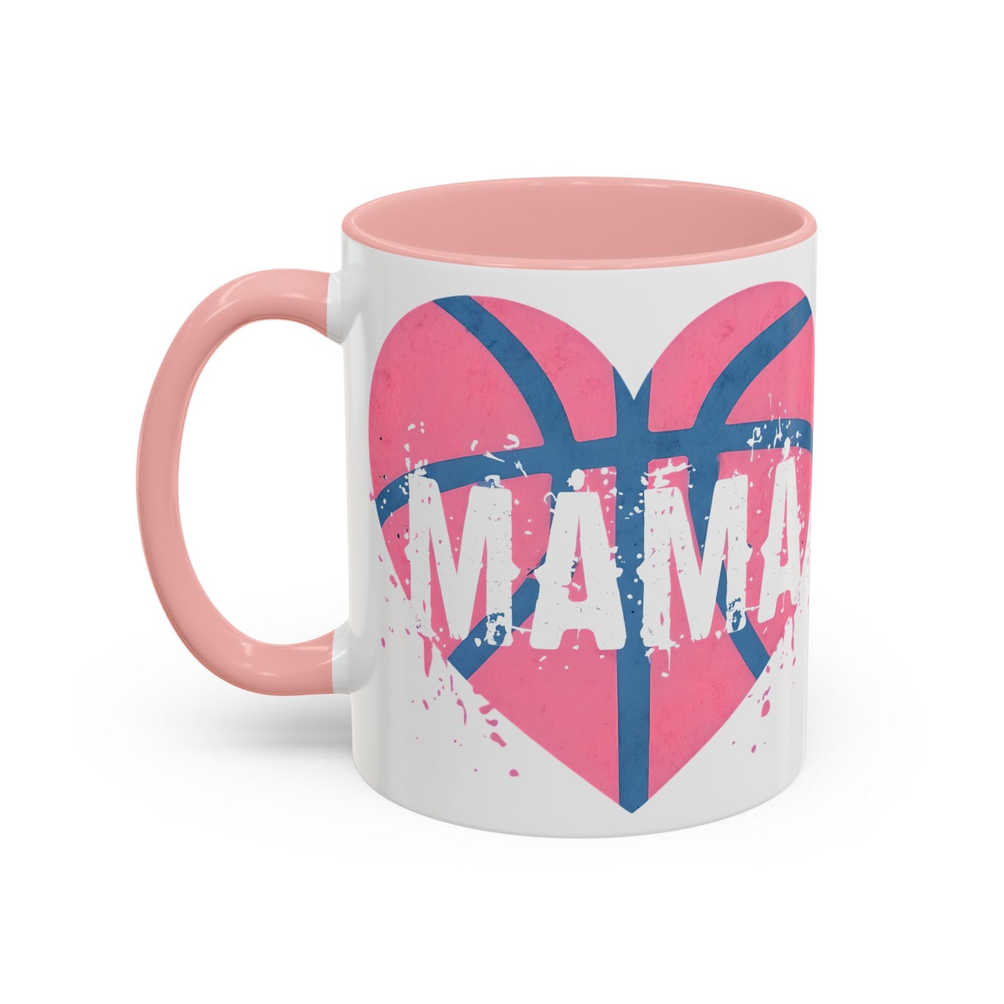 Mama Basketball Heart Accent Coffee Mug - Perfect Gift for Sports Moms