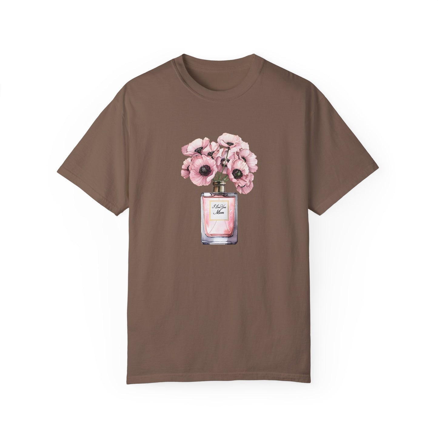 Floral Bouquet T-Shirt with I Love You Mom- Perfect for Moms, Cozy Casual Wear, Gift for Mother's Day, Spring Fashion, Botanical Tee
