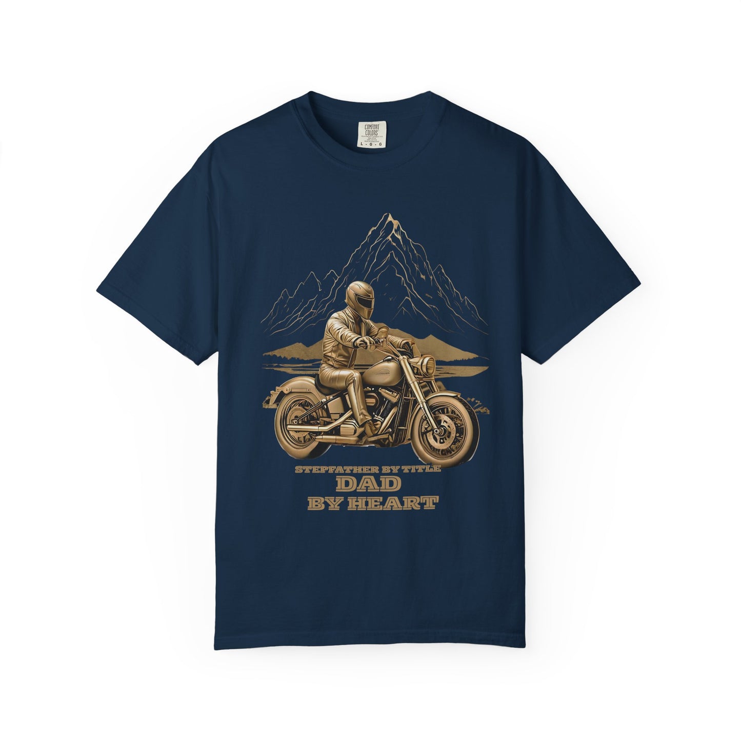 Stepfather Motorcycle T-Shirt, Thanks for Stepping Up, Dad by Heart, Unisex Tee, Father's Day Gift, Stepdad Biker Shirt