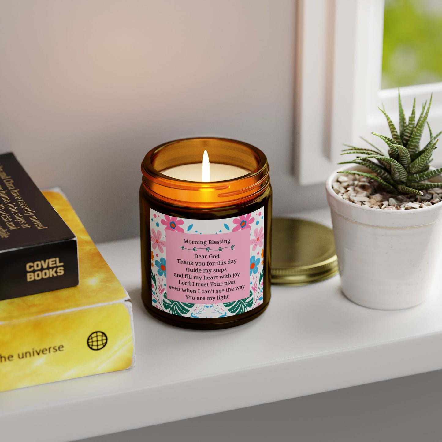 Bible verse, start your day with a morning prayer to the lord, Scented Candle, Relaxation, Home Decor