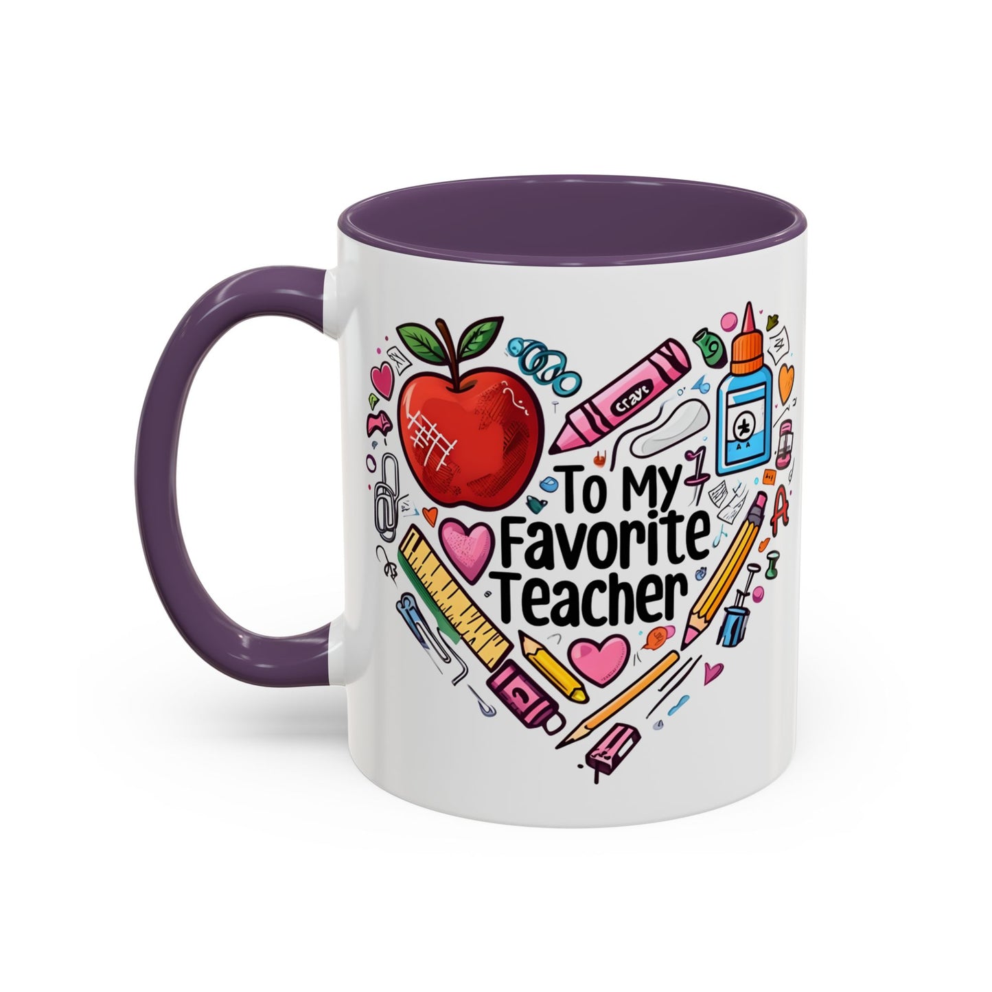 Favorite Teacher Heart Coffee Mug gift for teachers 11 15oz Accent Drinkware teacher Mug