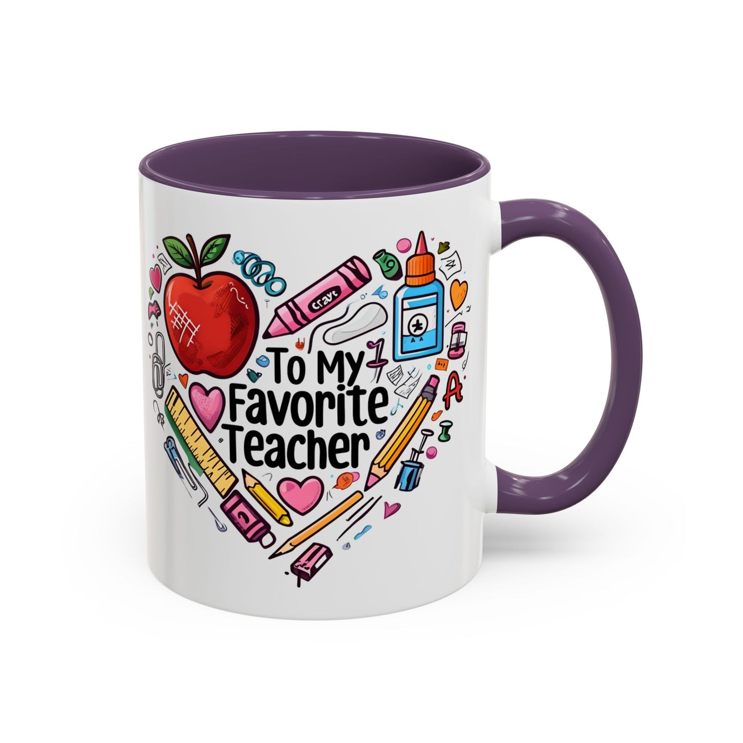 Favorite Teacher Heart Coffee Mug gift for teachers 11 15oz Accent Drinkware teacher Mug