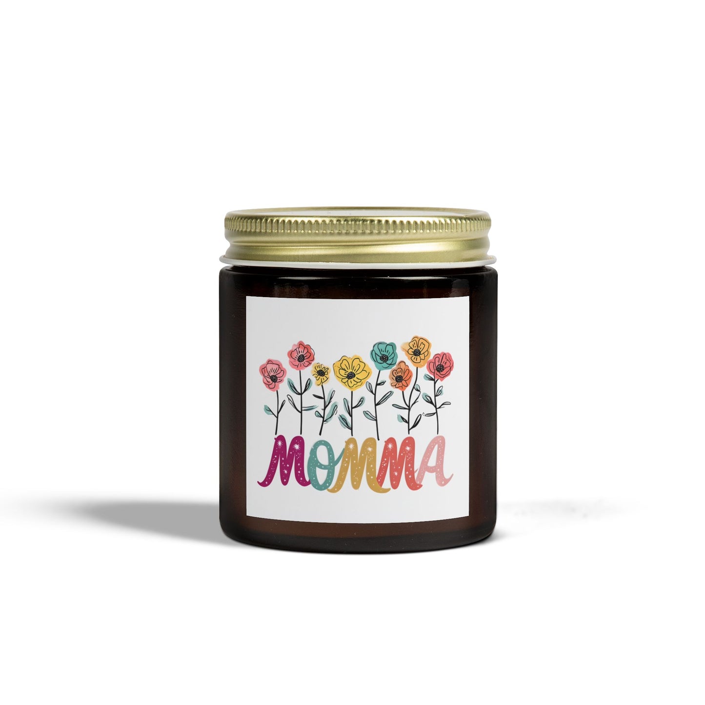 Scented Candles Momma - Coconut Apricot Wax - Floral Design - 4oz & 9oz