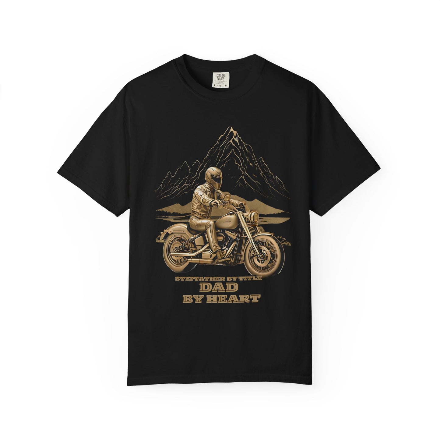Stepfather Motorcycle T-Shirt, Thanks for Stepping Up, Dad by Heart, Unisex Tee, Father's Day Gift, Stepdad Biker Shirt