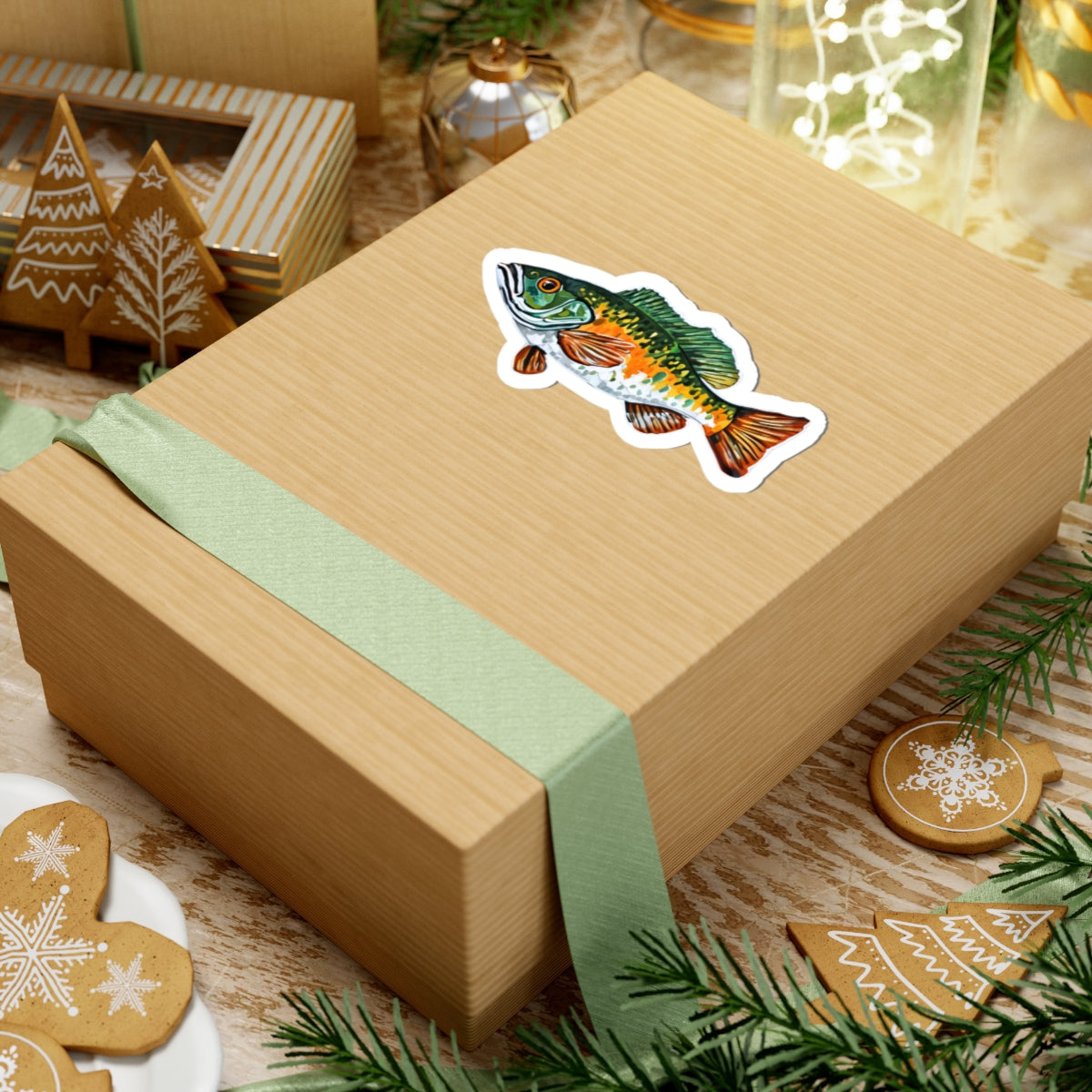 Fish Sticker - , Long lasting vinyl with permanent adhesive, Scratch-resistant glossy finish, Laptops