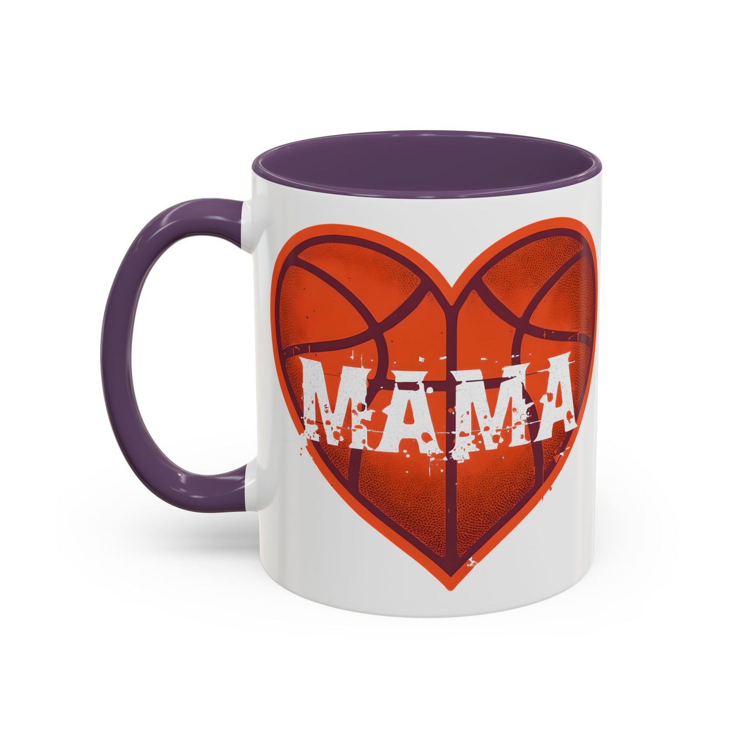 Basketball Mama Coffee Mug | Gift for Sports Moms, Basketball Lovers, Mother's Day, Personalized Mug, Heart Design