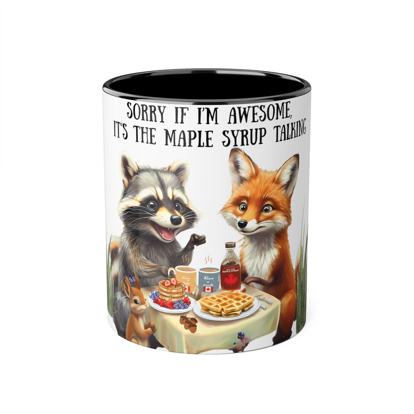 Funny coffee mug featuring Raccoon, Fox, Squirrels, Canadian Coffee Mugs, Cool Gift, coffee lovers, Drink in style