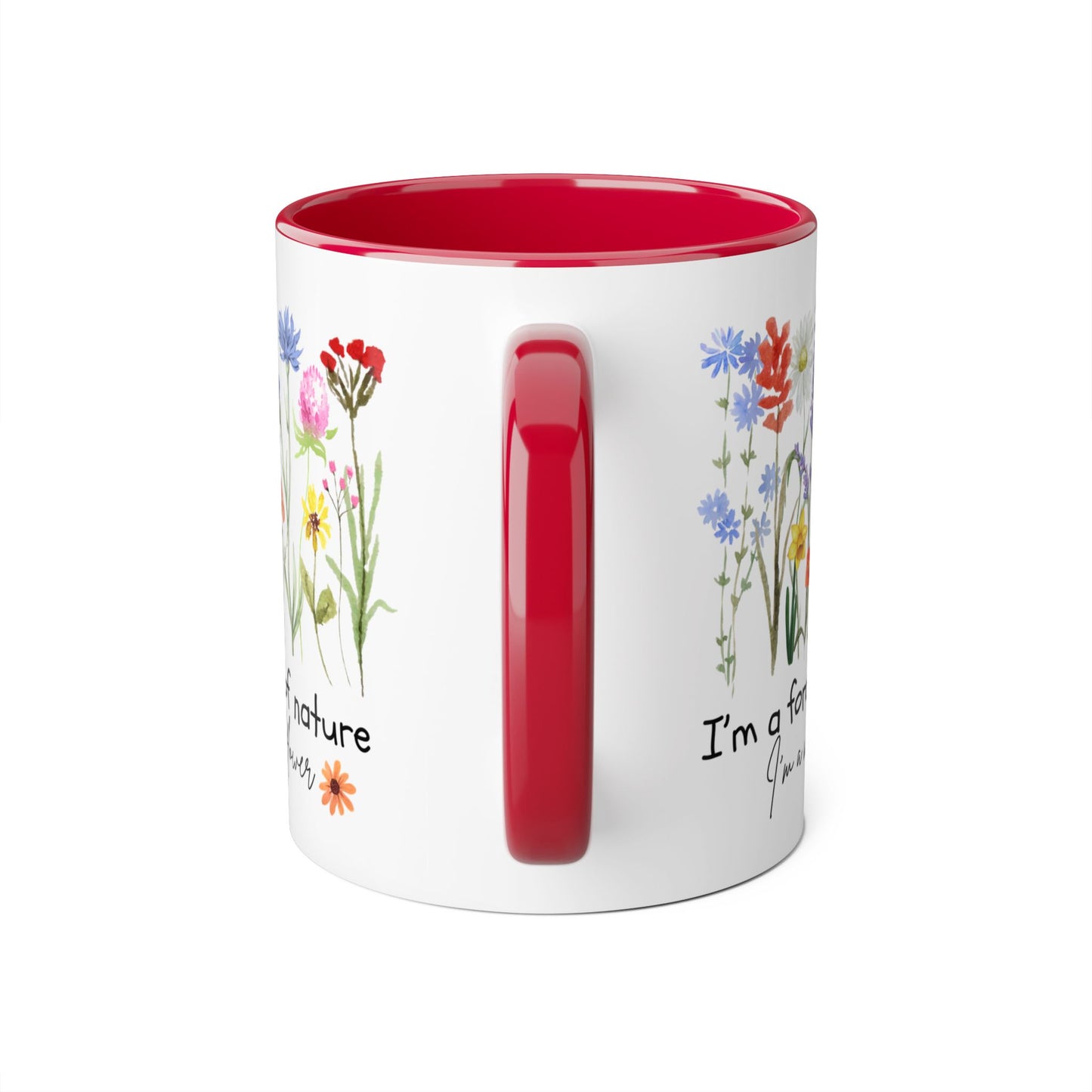 Wild Flower Accent Mug - Beautiful Floral Design with Inspirational Quote, Nature Lover Gift, 11oz Coffee Cup, Botanical Tea Mug, Gift for