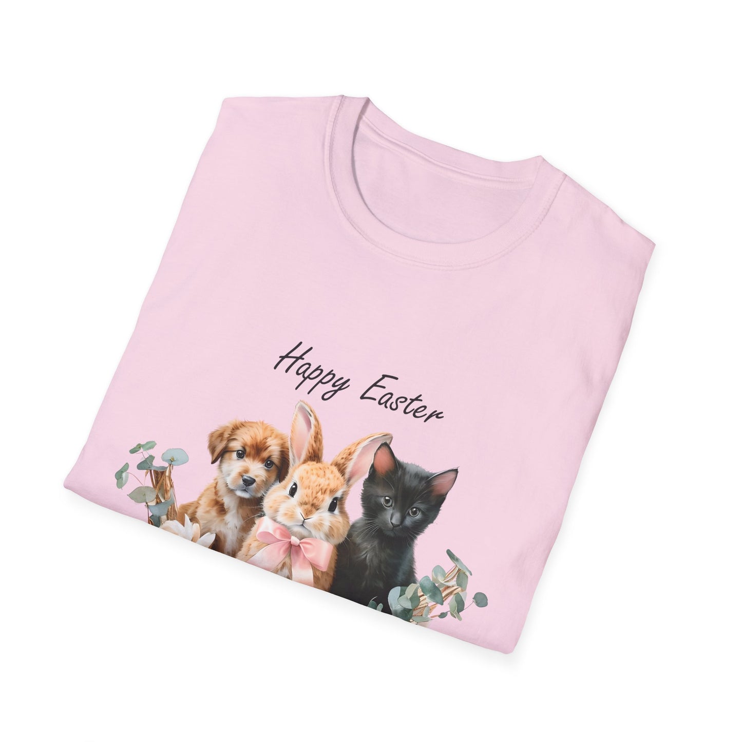 Happy Easter Pet-Themed T-Shirt | Cute Graphic Tee for Animal Lovers | Spring Fashion | Gift for Easter, Pet Owners, Animal Lovers, Easter