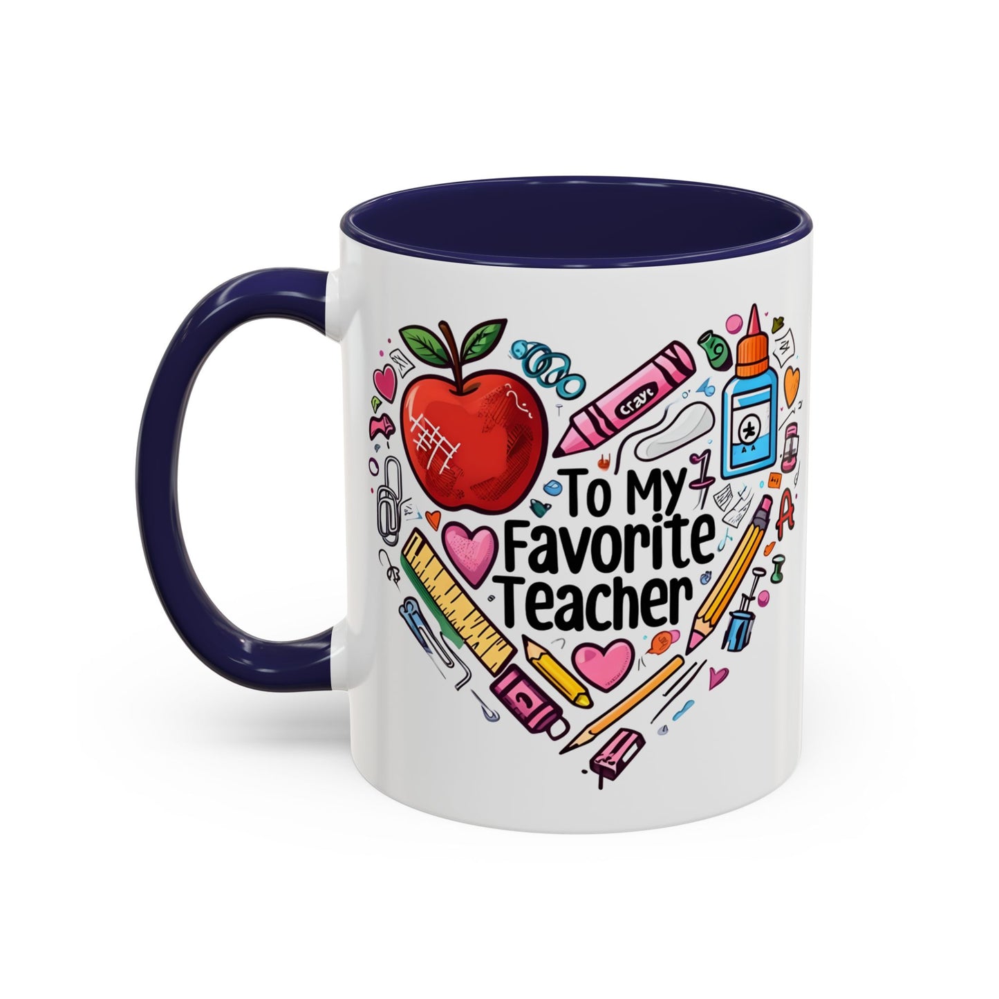 Favorite Teacher Heart Coffee Mug gift for teachers 11 15oz Accent Drinkware teacher Mug