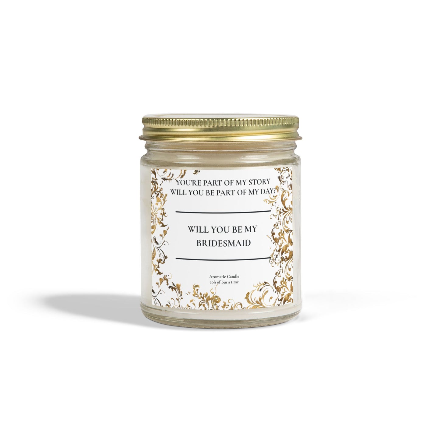 Bridesmaid Candle, Coconut Apricot Wax, You're Part of My Story, Wedding Day Gift, Bridal Party Favor, Scented Candle for Bridesmaids,