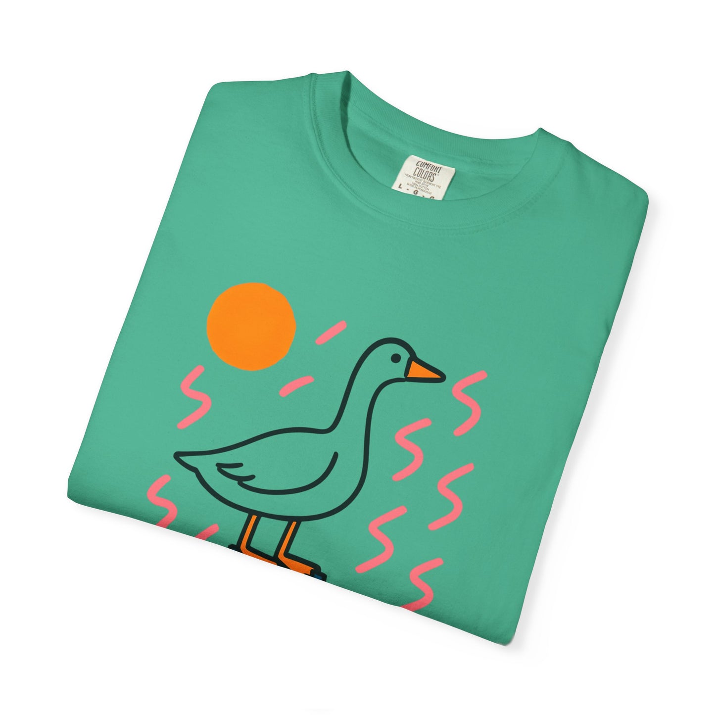 Fun Colors Loose Goose Unisex Garment-Dyed T-shirt, Funny Animal Tee, Casual Top, Vibrant Geese Shirt, Colorful Bird Apparel