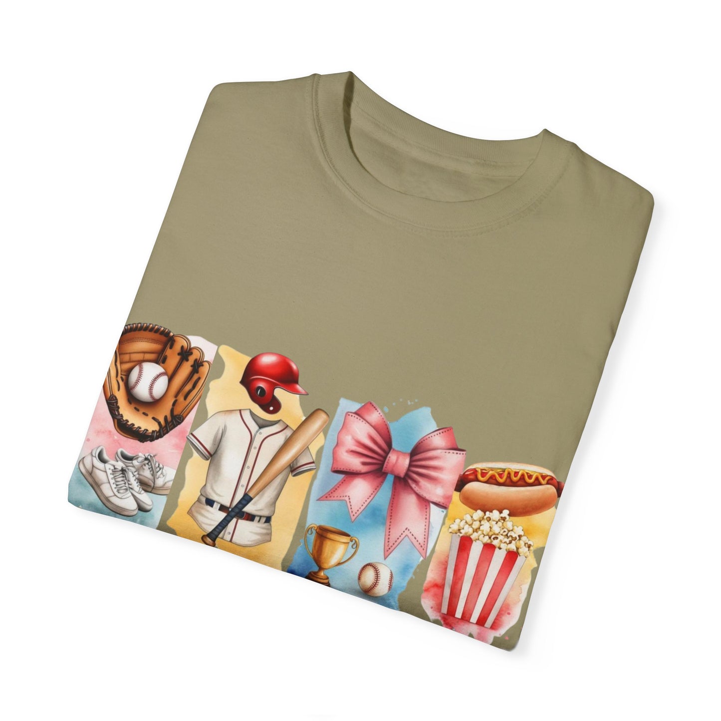 Brush strokes design "Game Day" Baseball theme Unisex Garment-Dyed T-Shirt for Sports Lovers