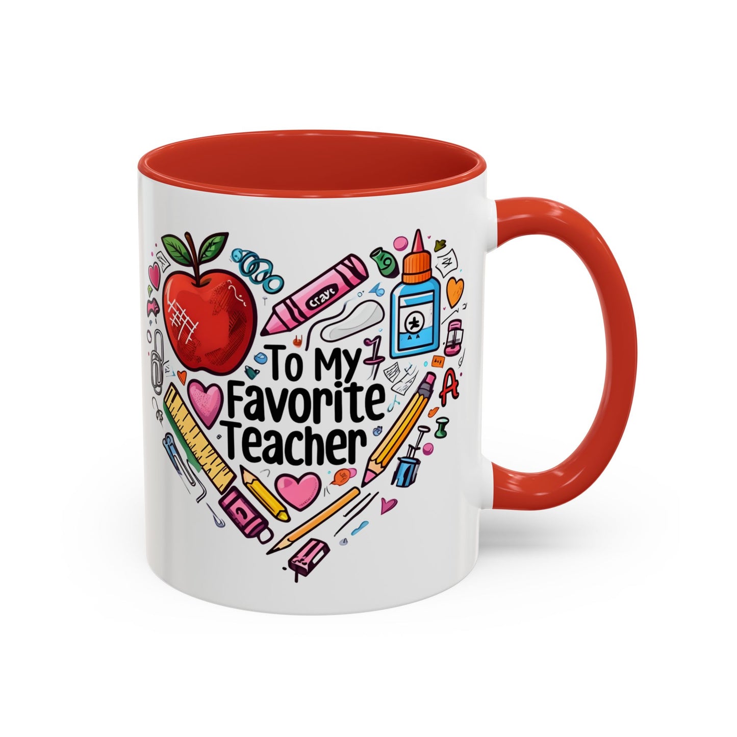 Favorite Teacher Heart Coffee Mug gift for teachers 11 15oz Accent Drinkware teacher Mug