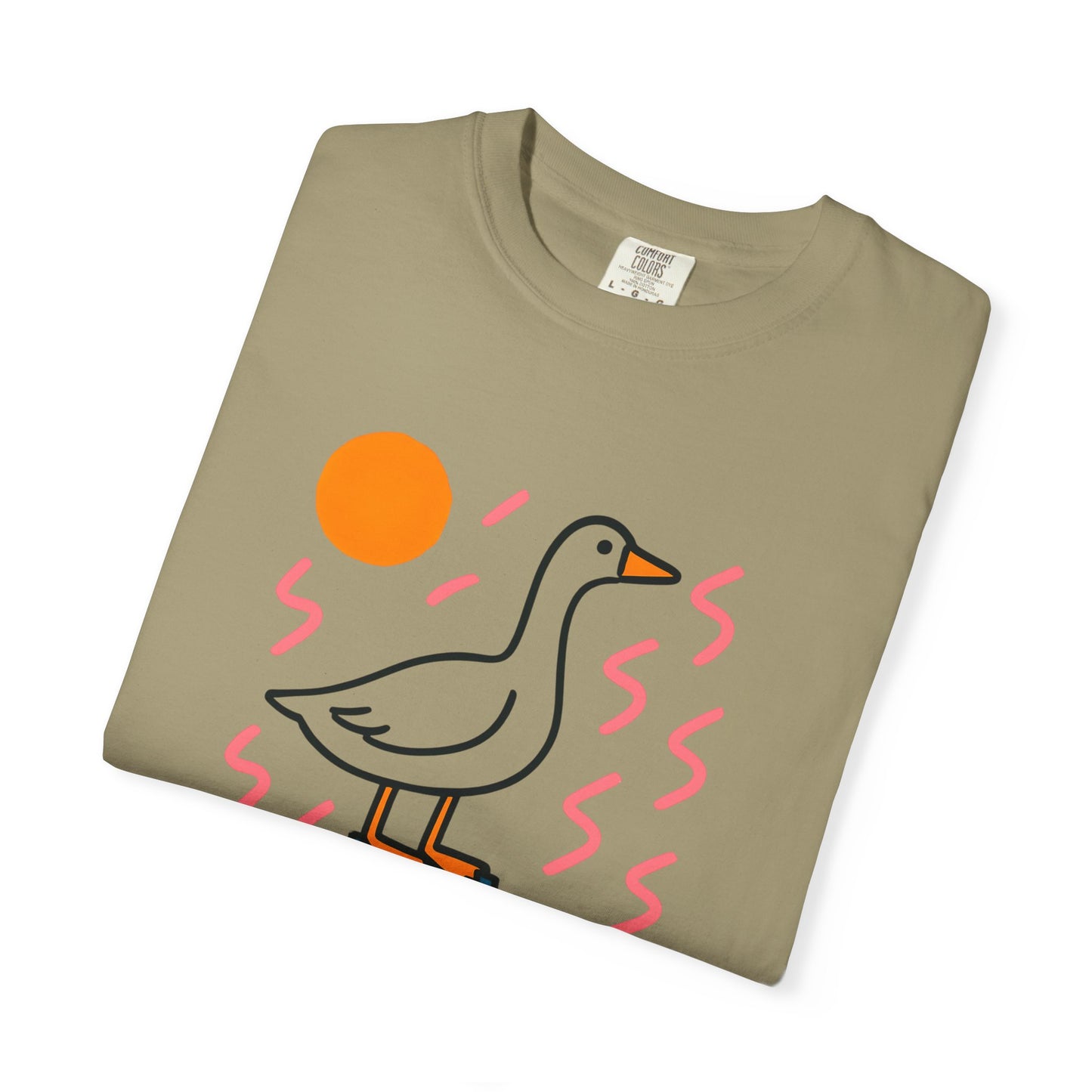 Fun Colors Loose Goose Unisex Garment-Dyed T-shirt, Funny Animal Tee, Casual Top, Vibrant Geese Shirt, Colorful Bird Apparel