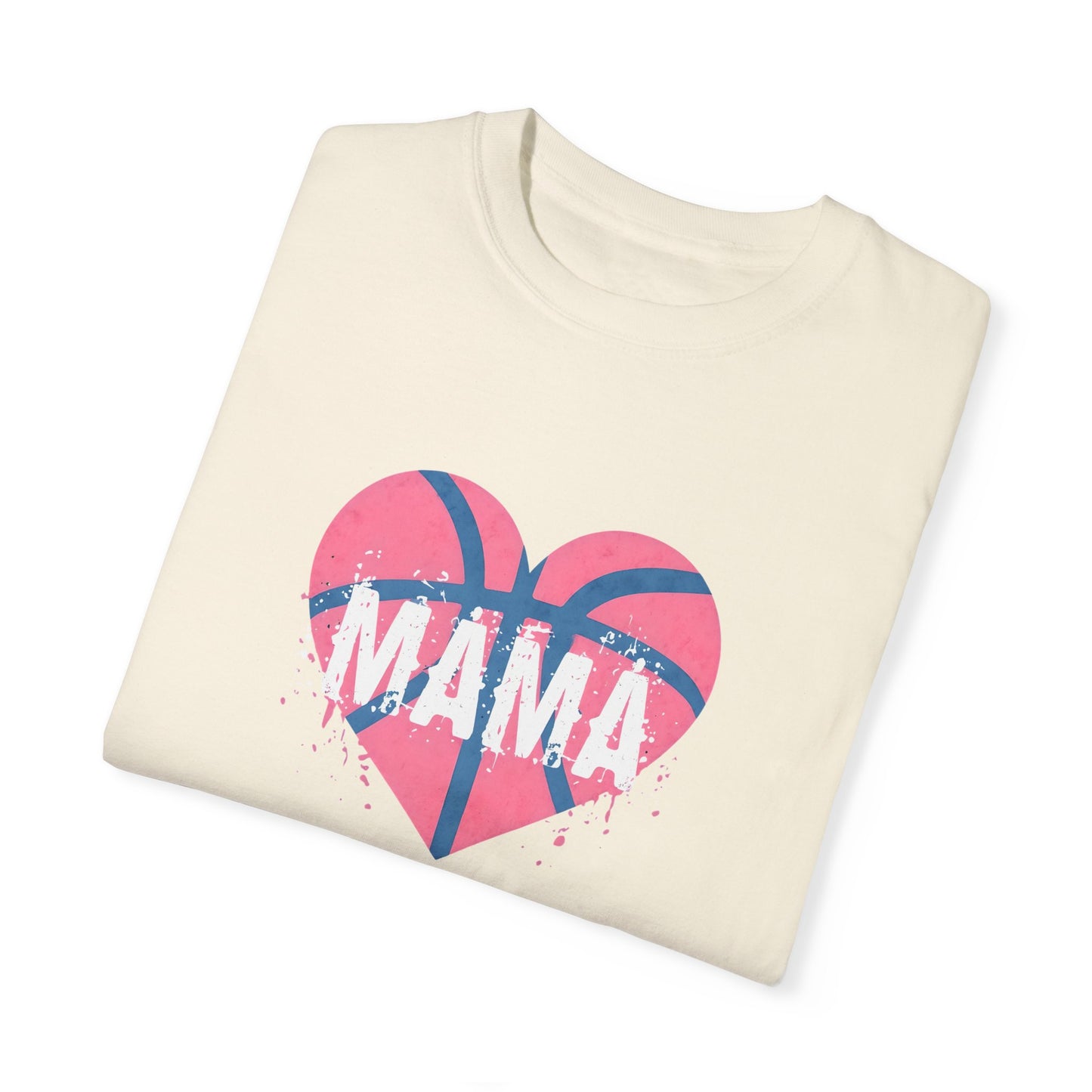 Mama Basketball Heart T-Shirt, Gift for Moms, Unisex Casual Wear, Sports Fan Apparel, Birthday Present for Mothers