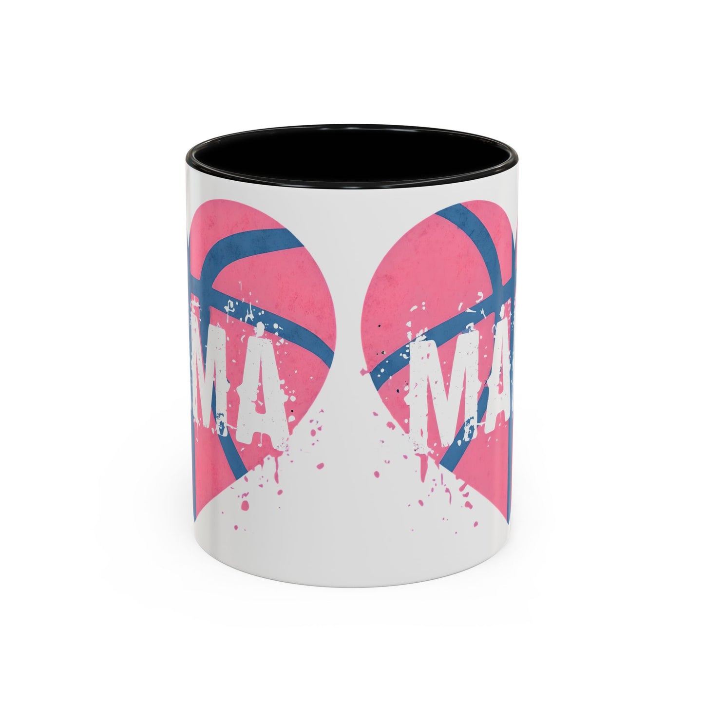 Mama Basketball Heart Accent Coffee Mug - Perfect Gift for Sports Moms