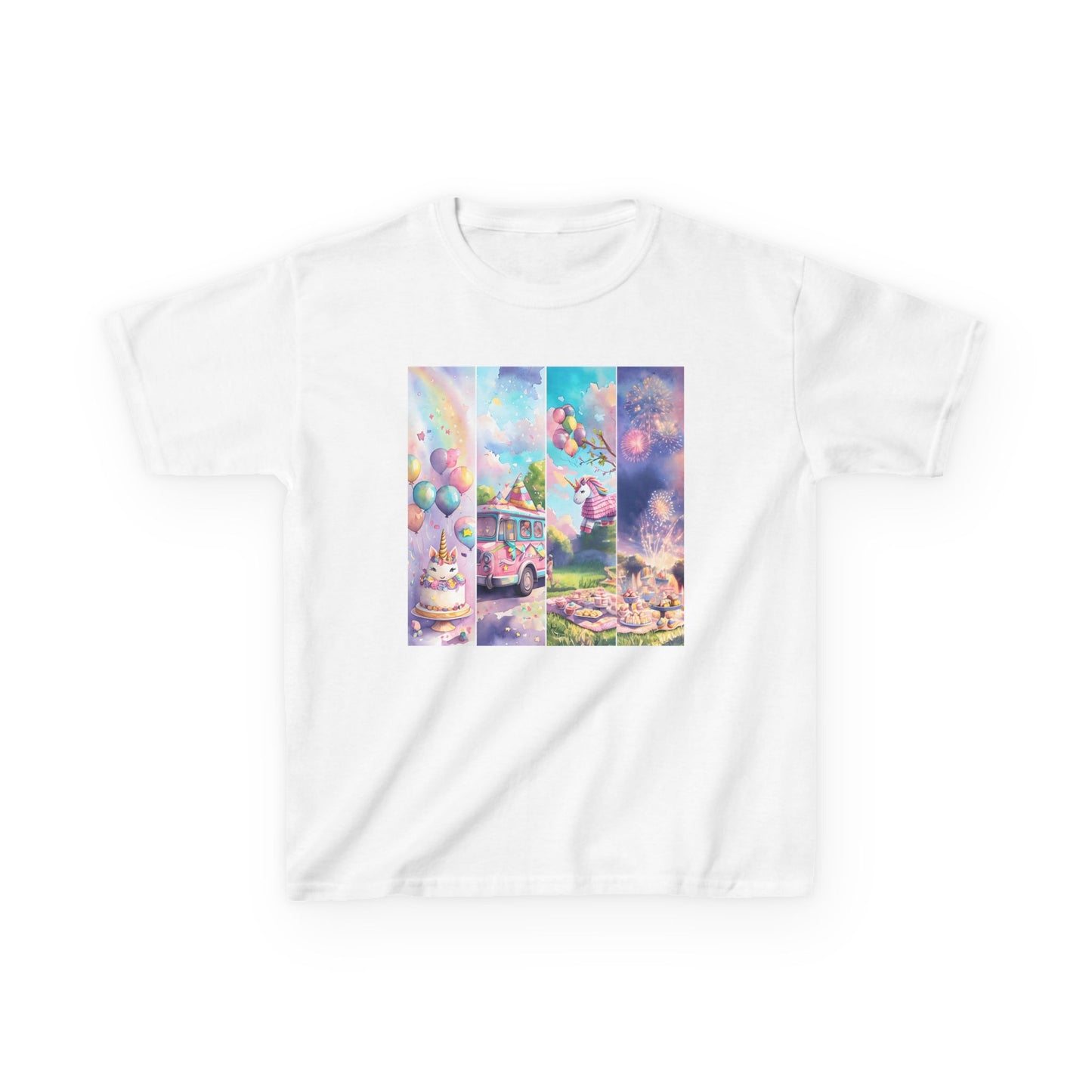 Kids Tee, Birthday Unicorn T-Shirt, Brush Stroke Style, Children's Clothing, Fun Graphic Tee, Magical Animal Shirt