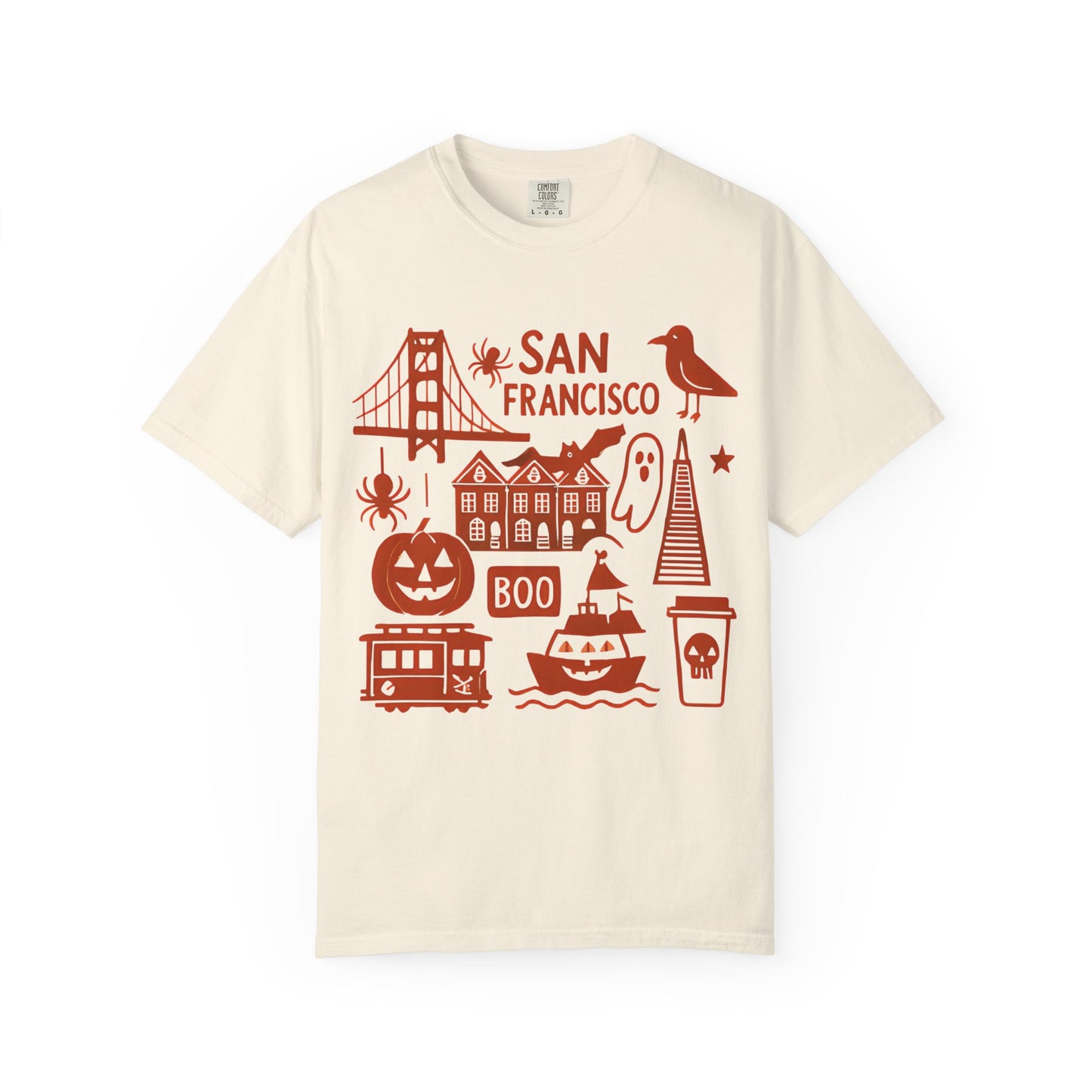 San Francisco Halloween T-Shirt, Unisex Tee, SF Landmarks Graphic Shirt, Holiday Top, Trick or Treat Apparel