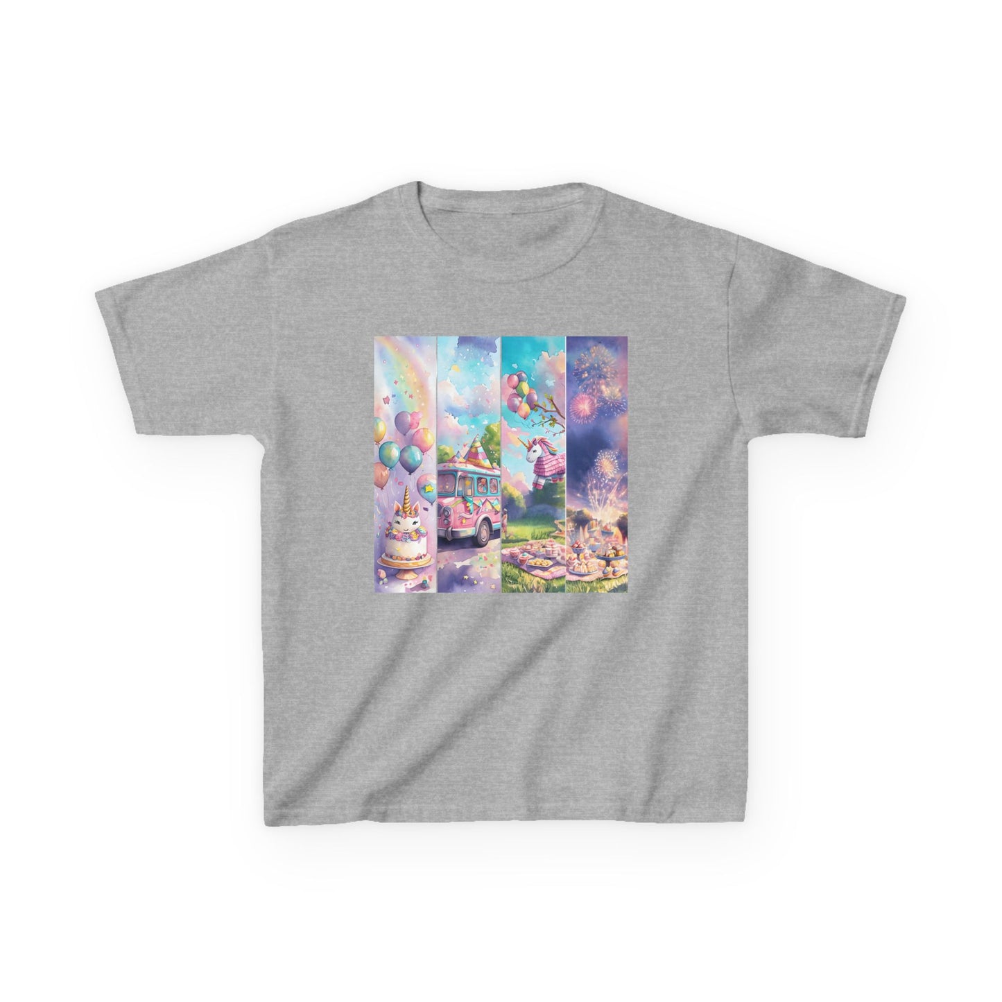 Kids Tee, Birthday Unicorn T-Shirt, Brush Stroke Style, Children's Clothing, Fun Graphic Tee, Magical Animal Shirt