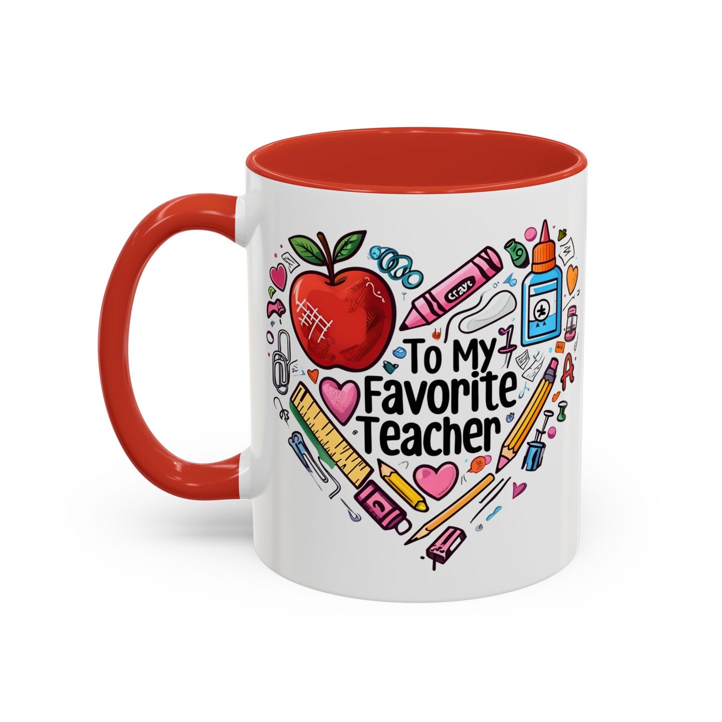 Favorite Teacher Heart Coffee Mug gift for teachers 11 15oz Accent Drinkware teacher Mug