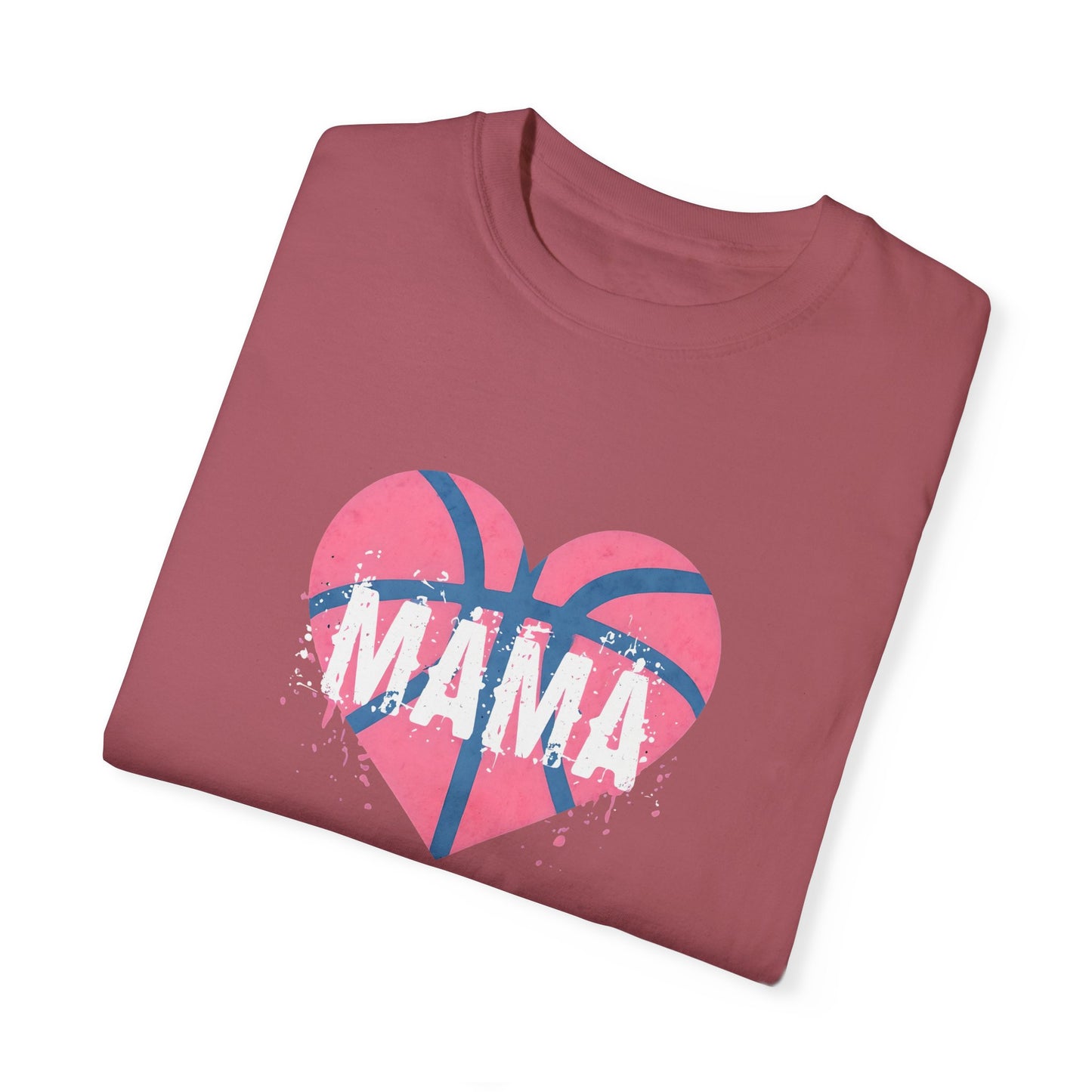 Mama Basketball Heart T-Shirt, Gift for Moms, Unisex Casual Wear, Sports Fan Apparel, Birthday Present for Mothers